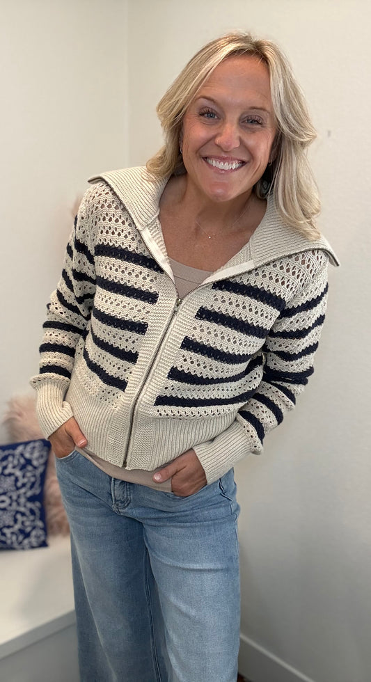 Pointelle Sweater Jacket