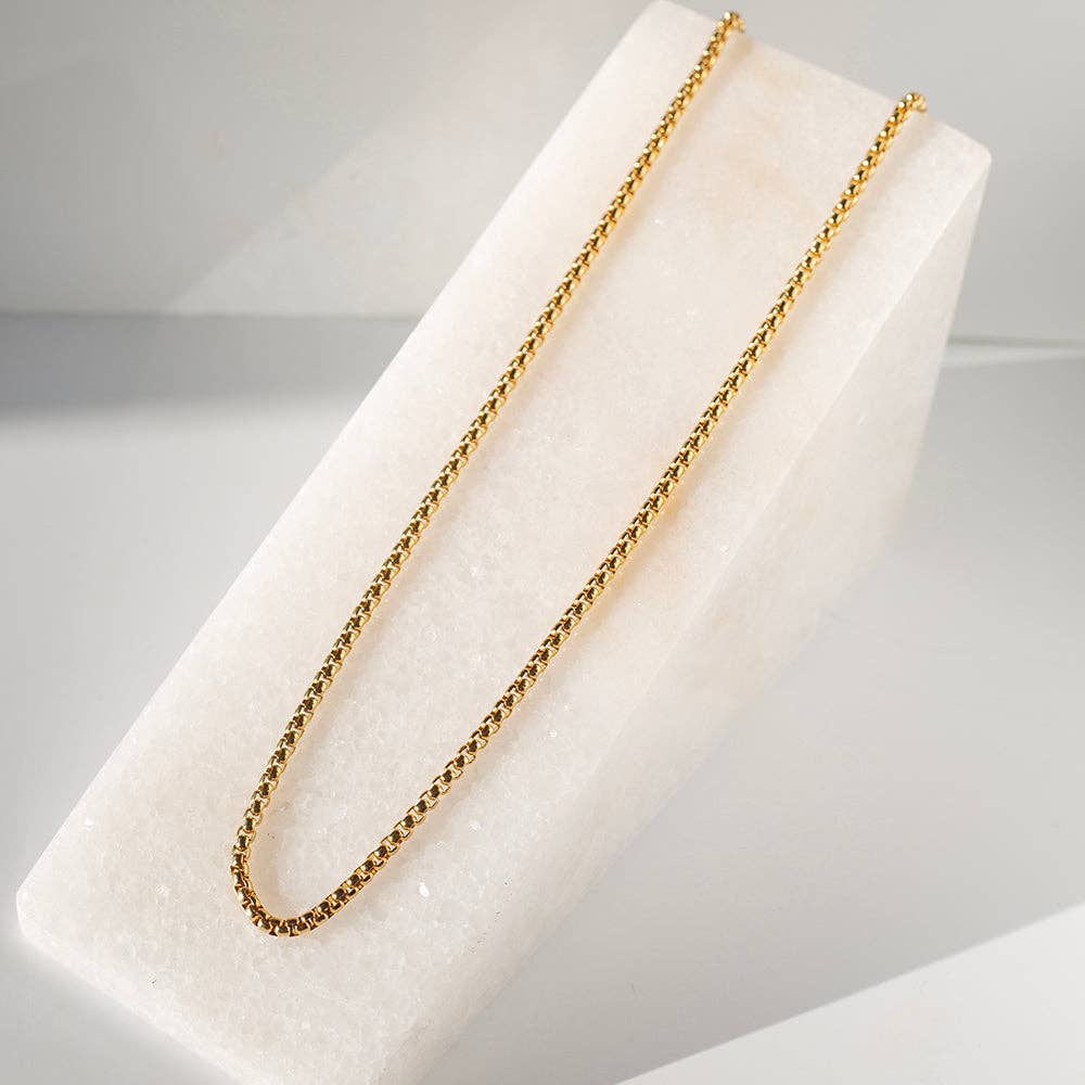 Gilded Gold Necklace-24" Box Chain