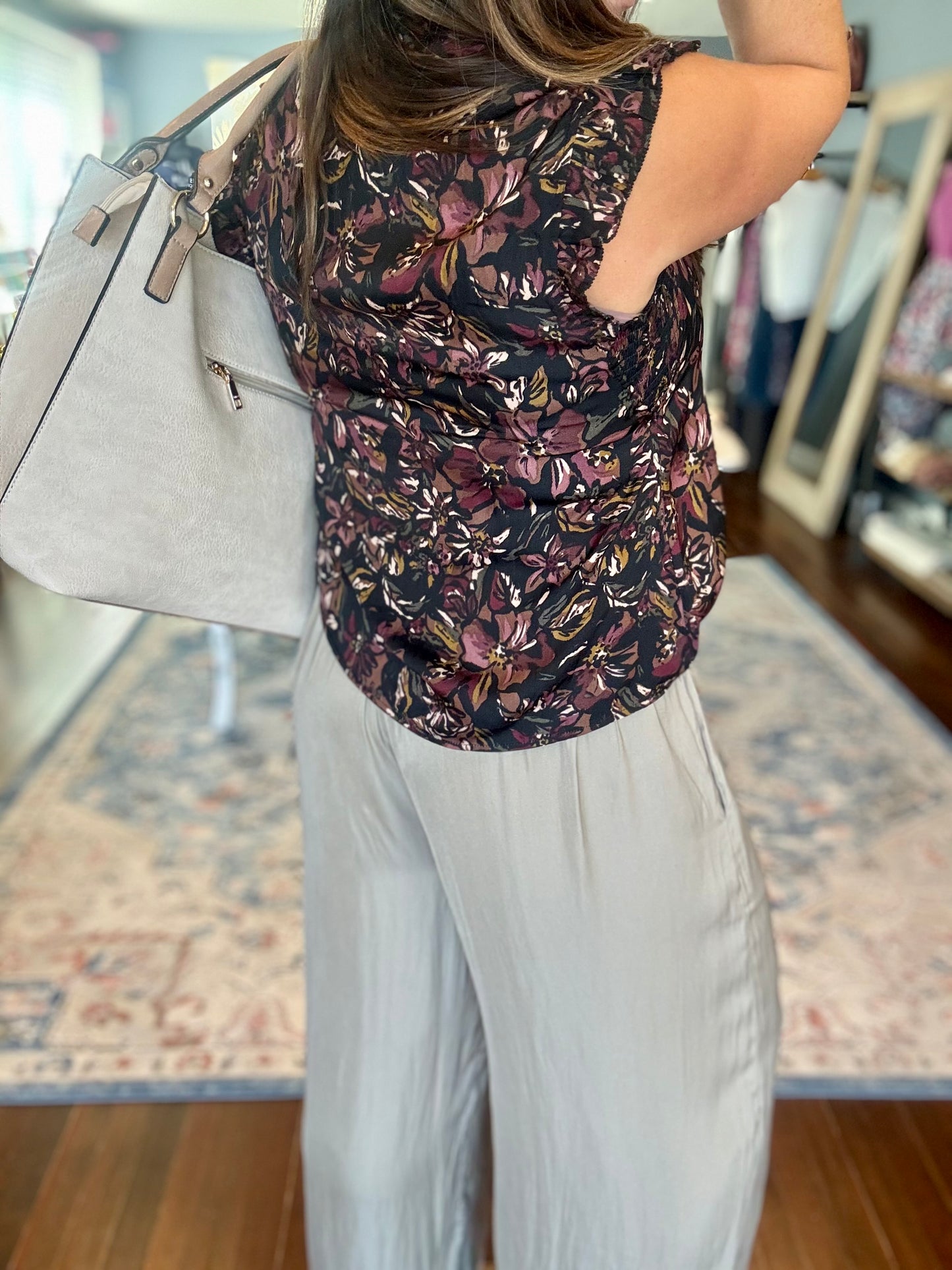 Desert Taupe Flowy Pants - Large