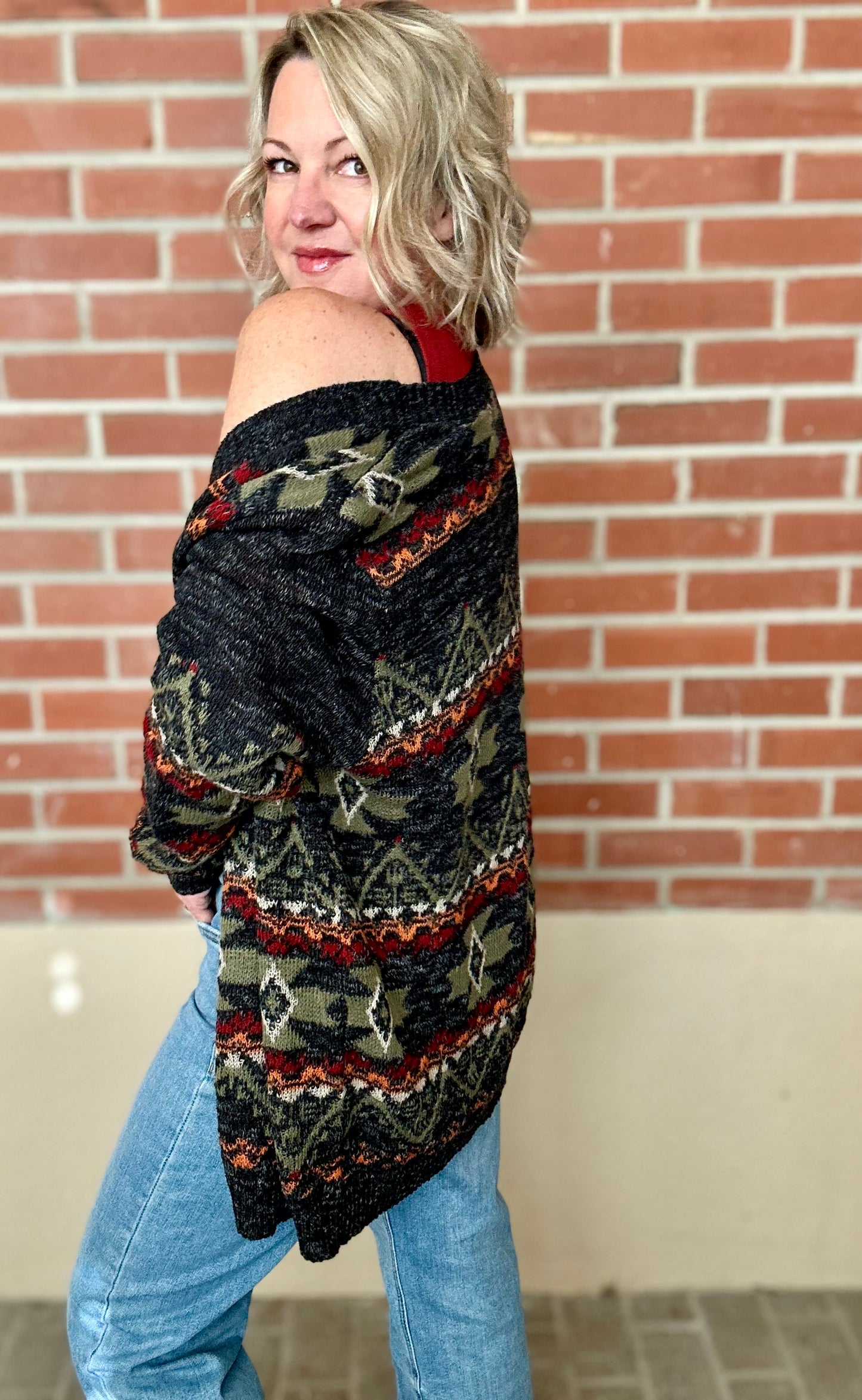 Aztec Cardigan Sweater - Small