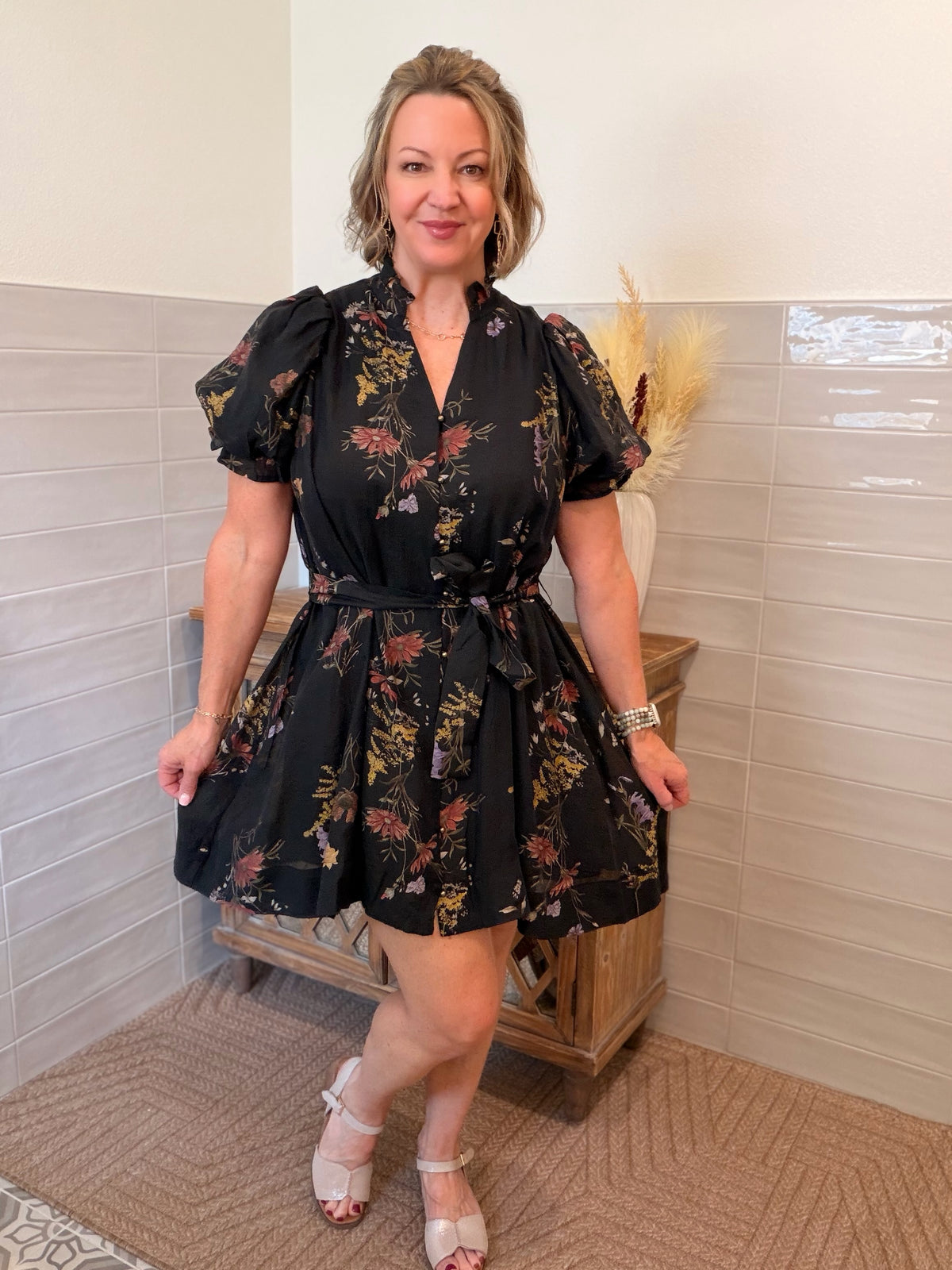 Midnight Floral Mini Dress