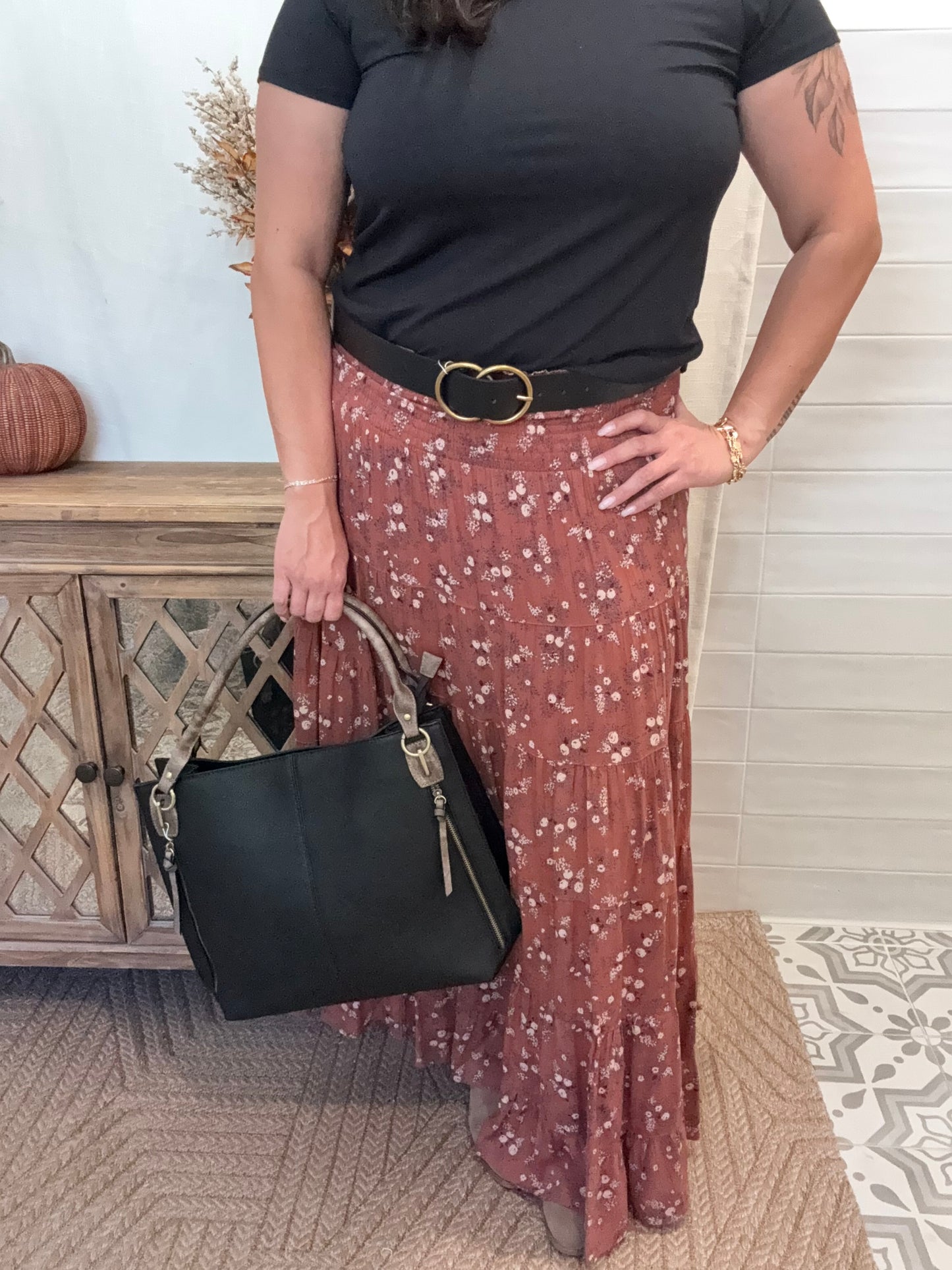 Mini Flower Maxi Skirt