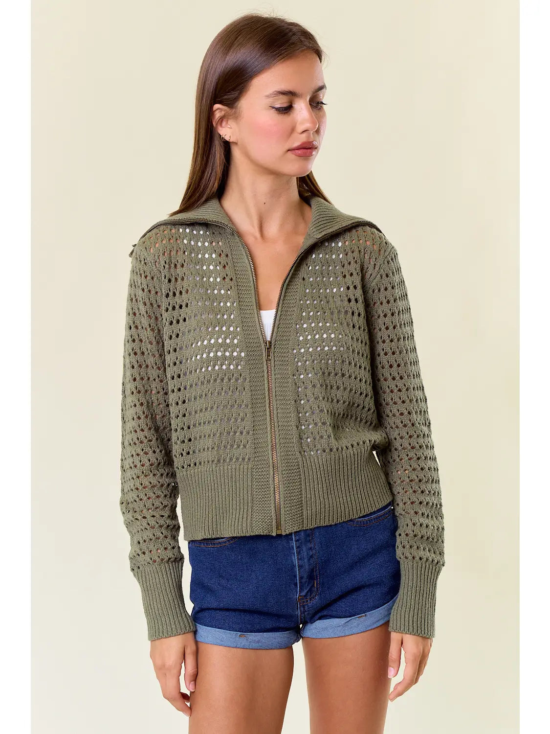 Pointelle Sweater Jacket