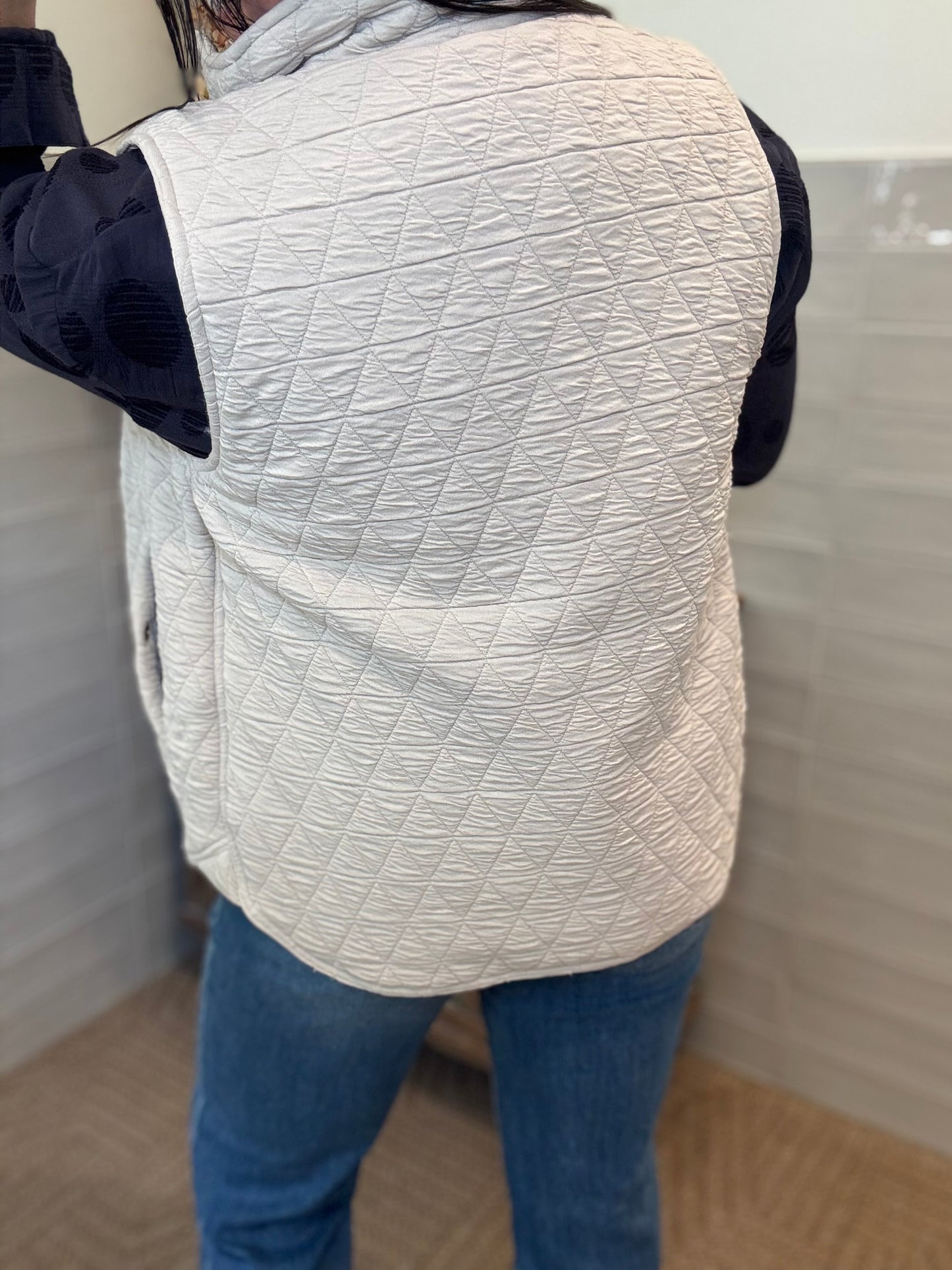 Ivory Quilted Vest