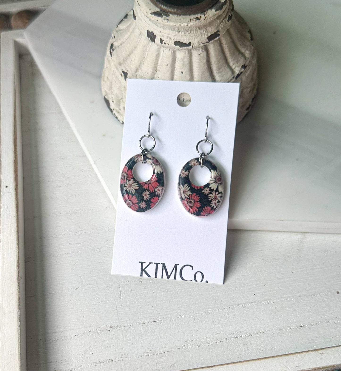 Polymer Clay Earrings - Retro Flowers
