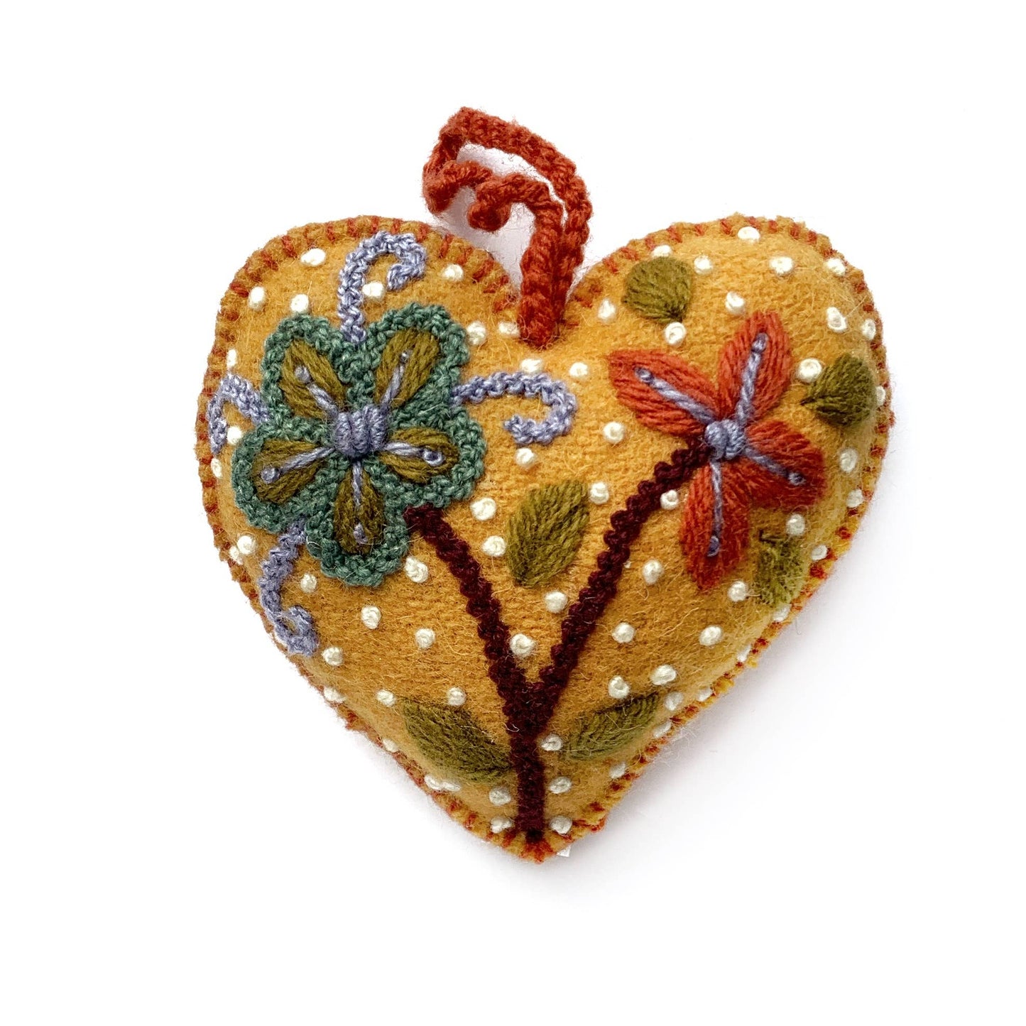 Embroidered Heart Christmas Ornament - Ornaments 4 Orphans