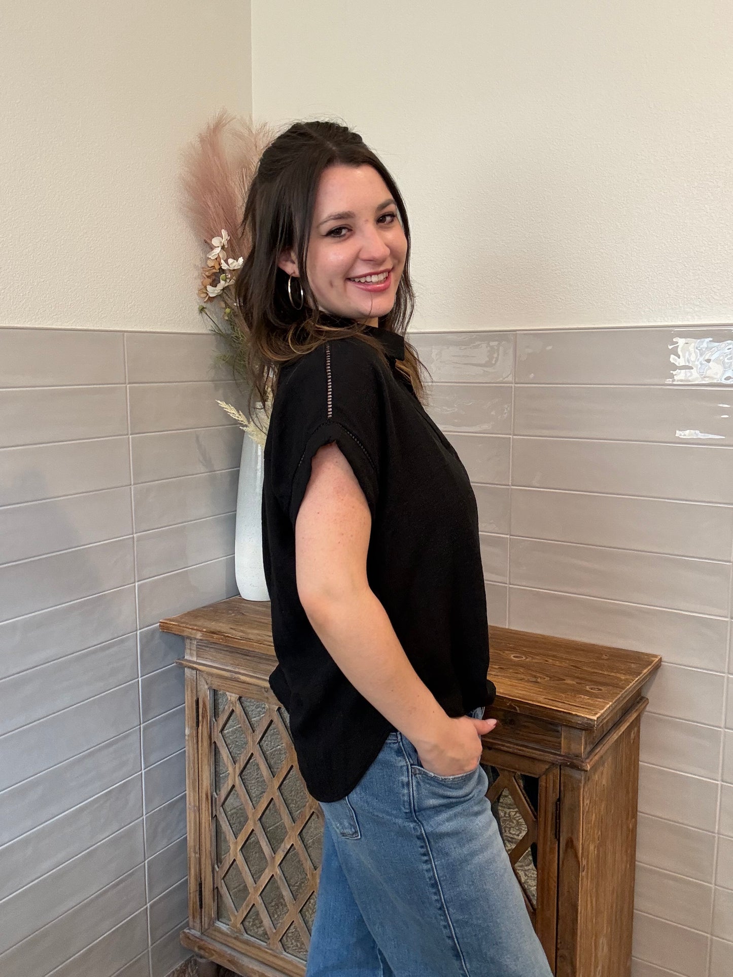 Black Lace Blouse