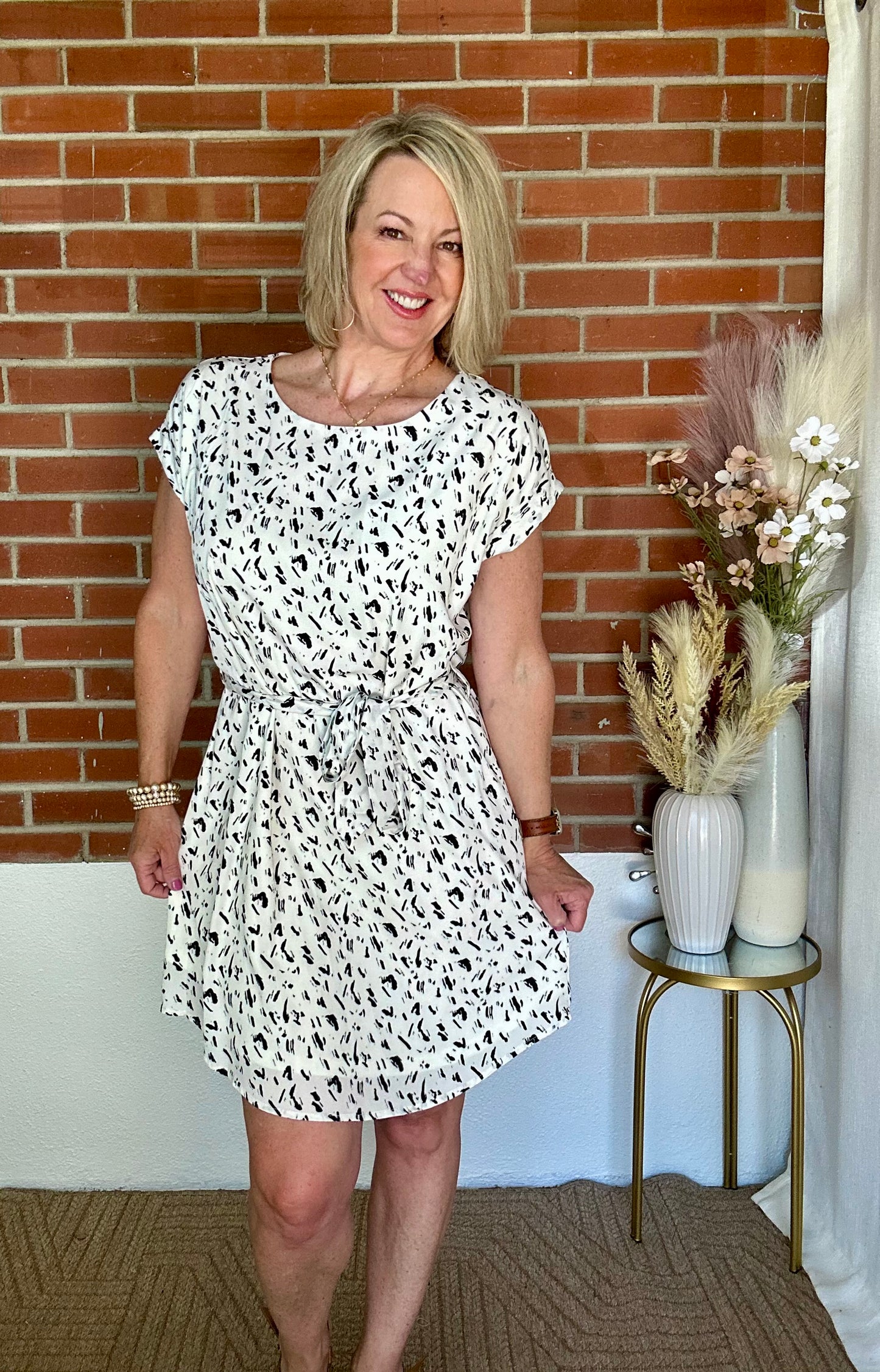 Ivory and Black Dress