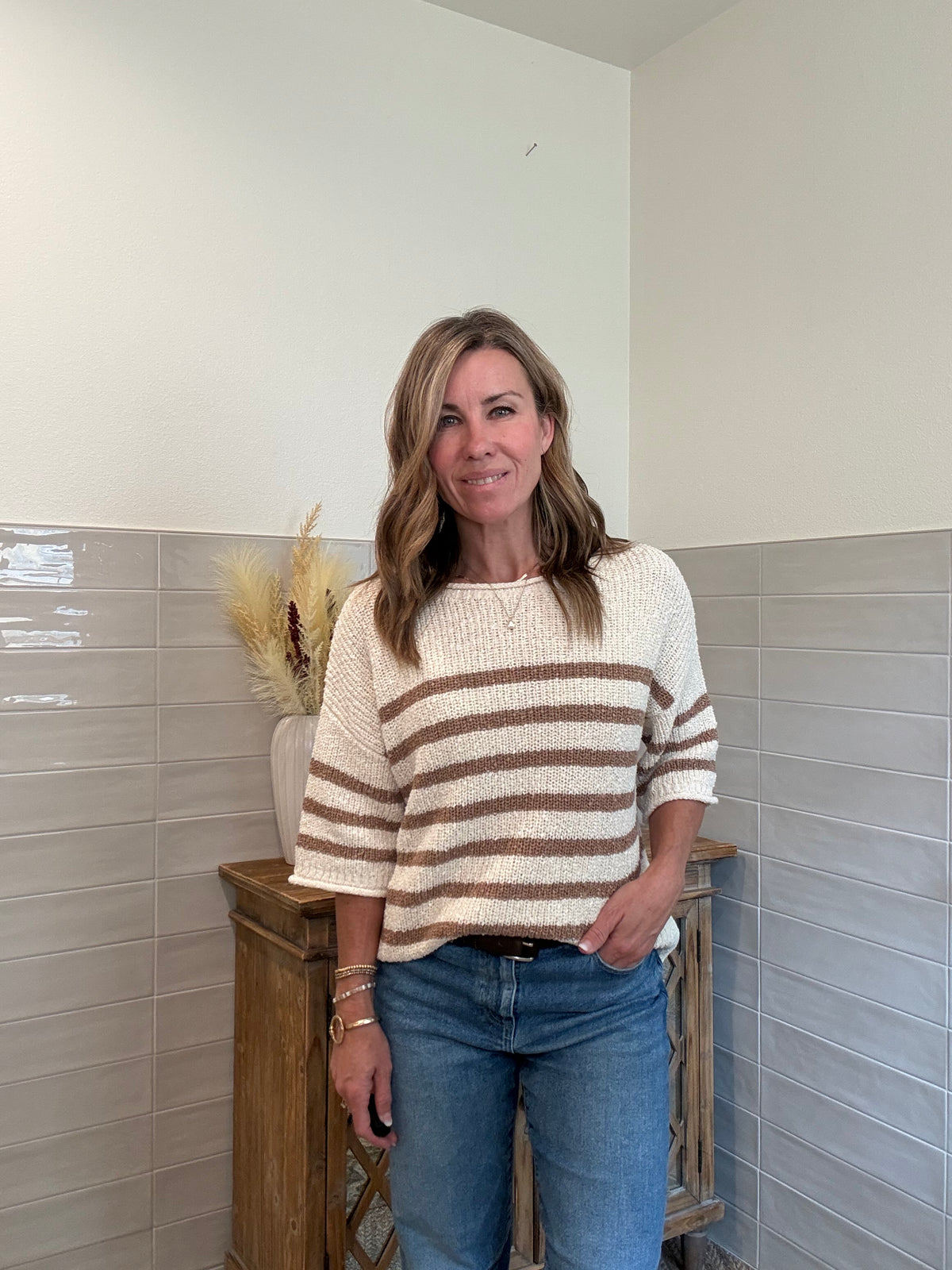 Mocha Stripe Sweater