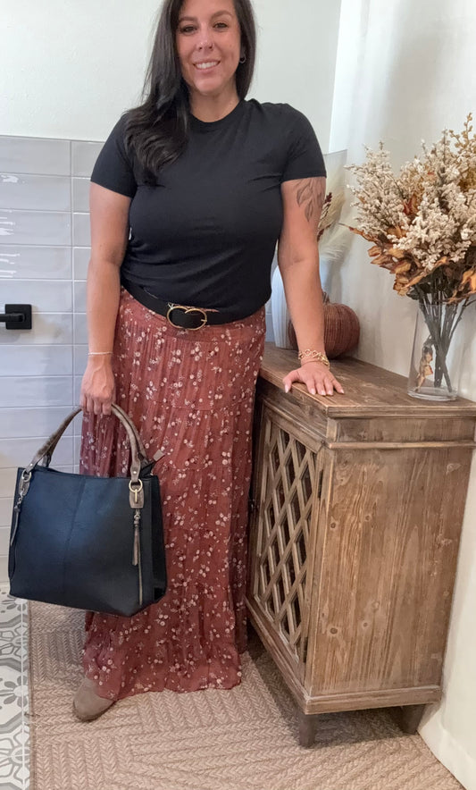 Mini Flower Maxi Skirt