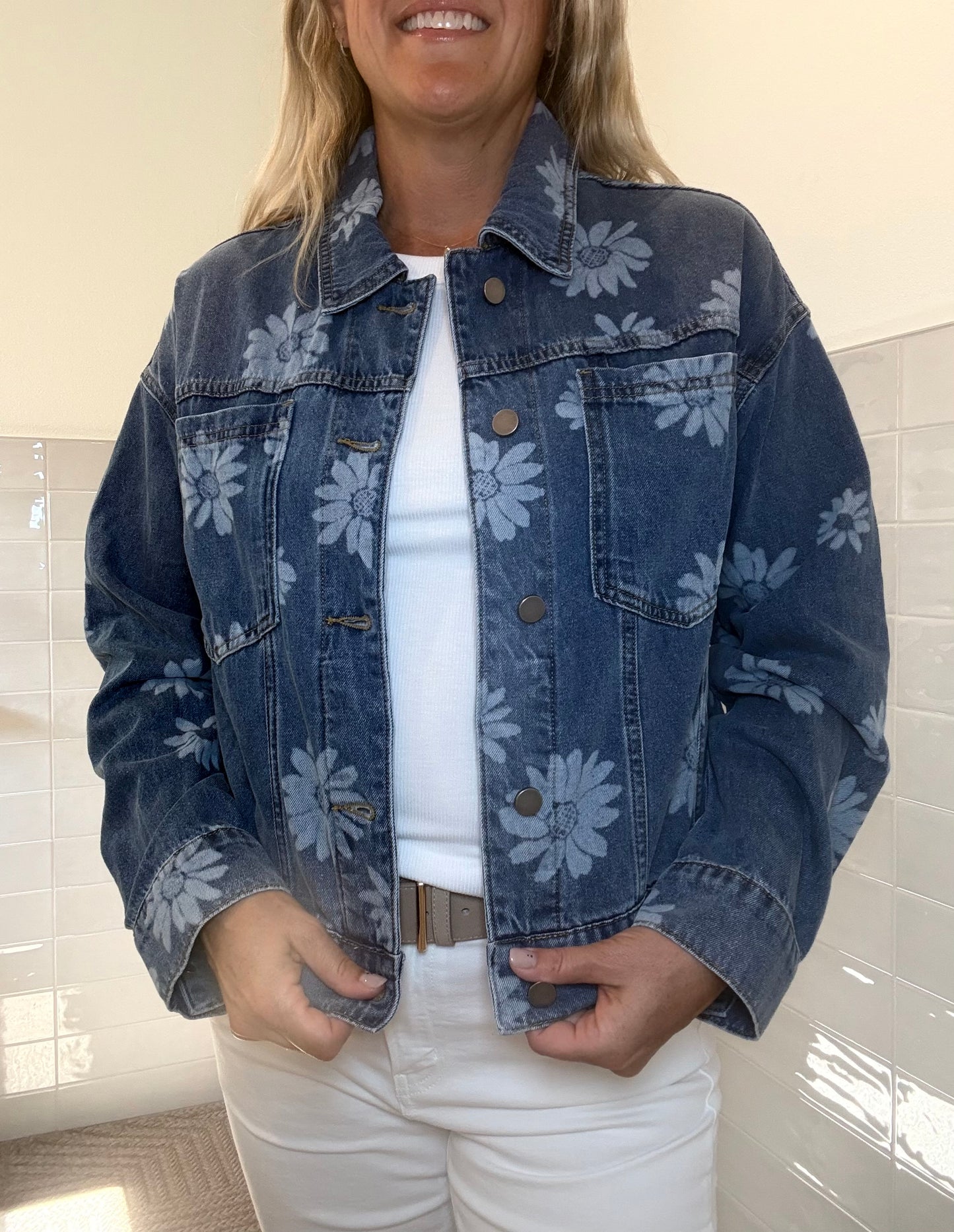 Floral Printed Denim Jacket