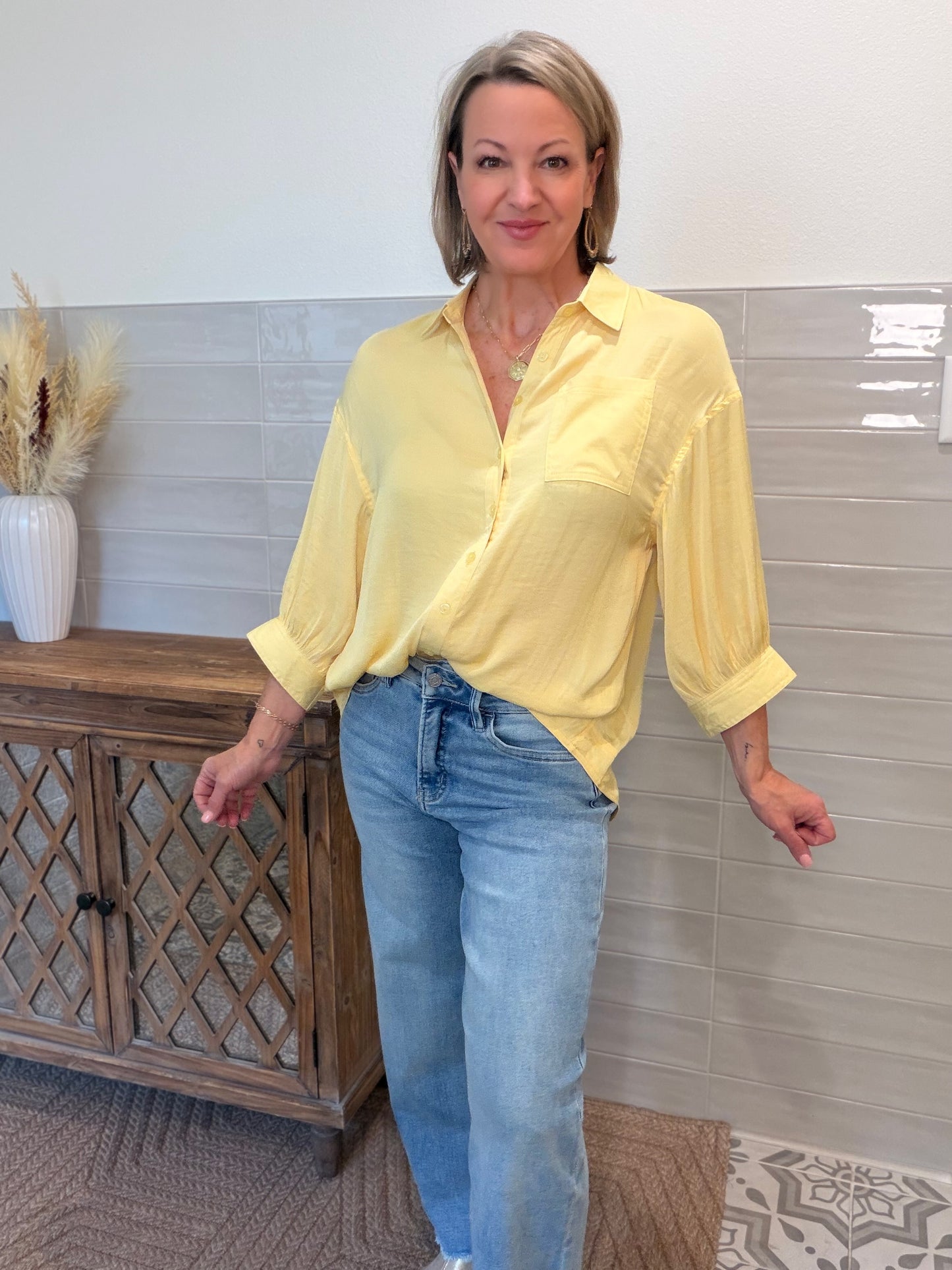 Pale Banana Oversized Blouse