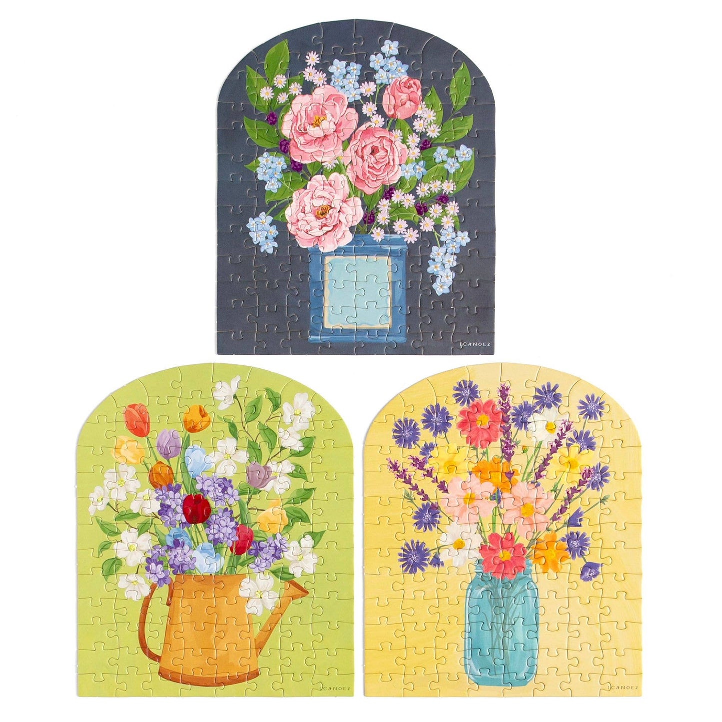 Seasons in Bloom - 100 Piece Floral Jigsaw Puzzle - Set of 3