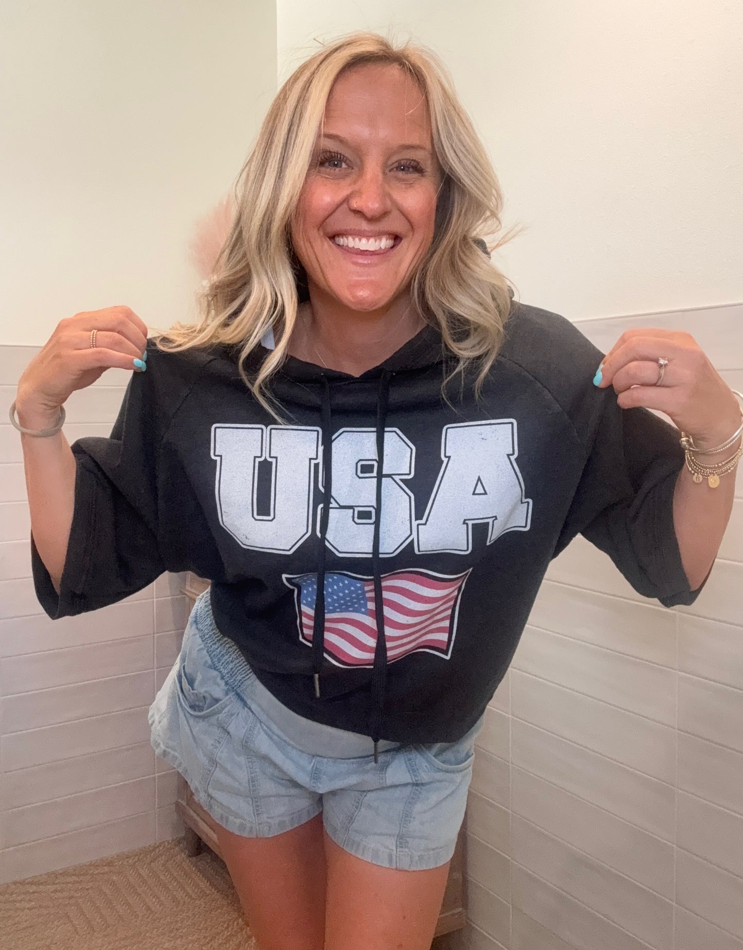 USA Hoodie Sweatshirt - One Size