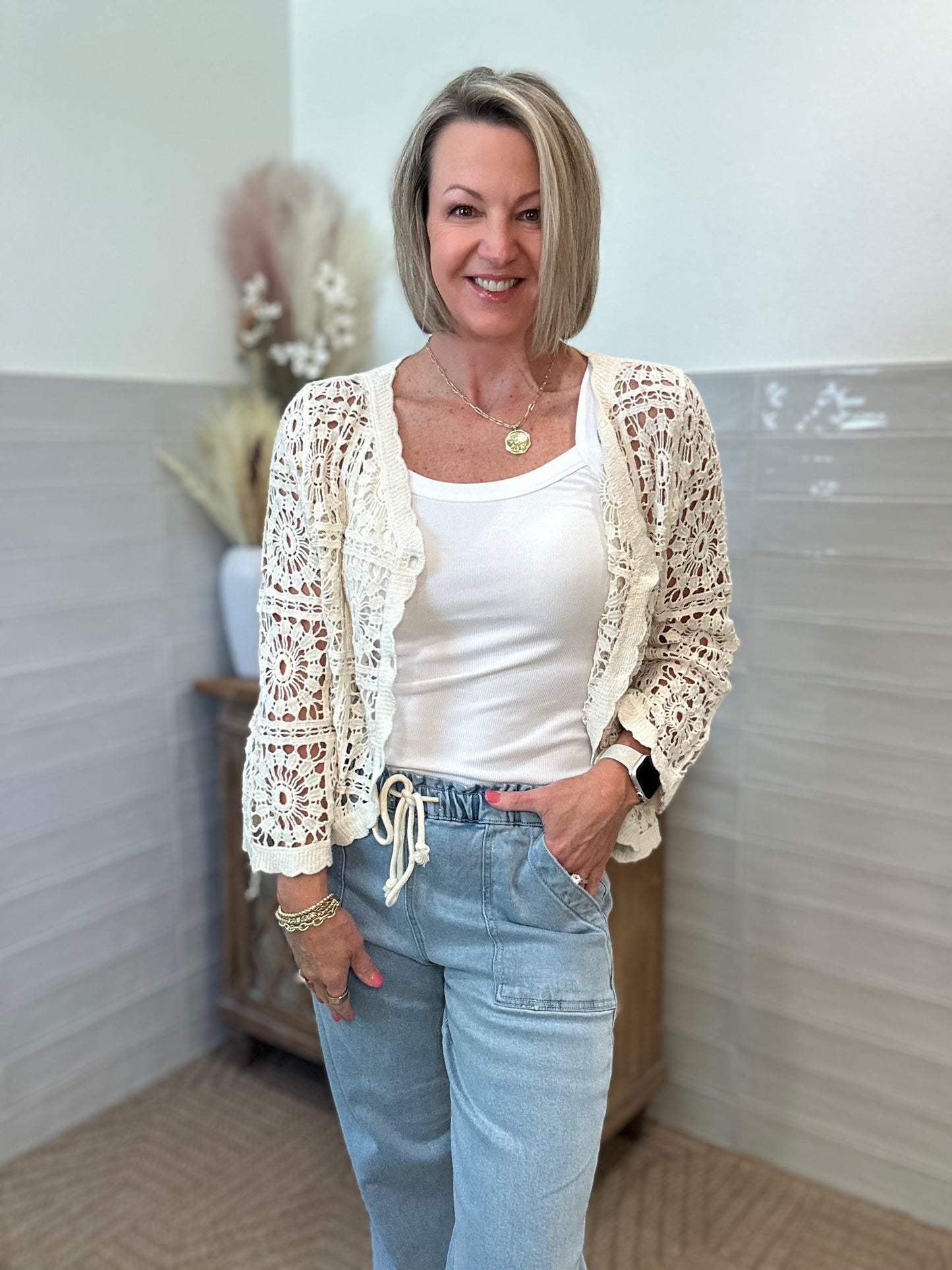 High Rise Slim Wide Jeans