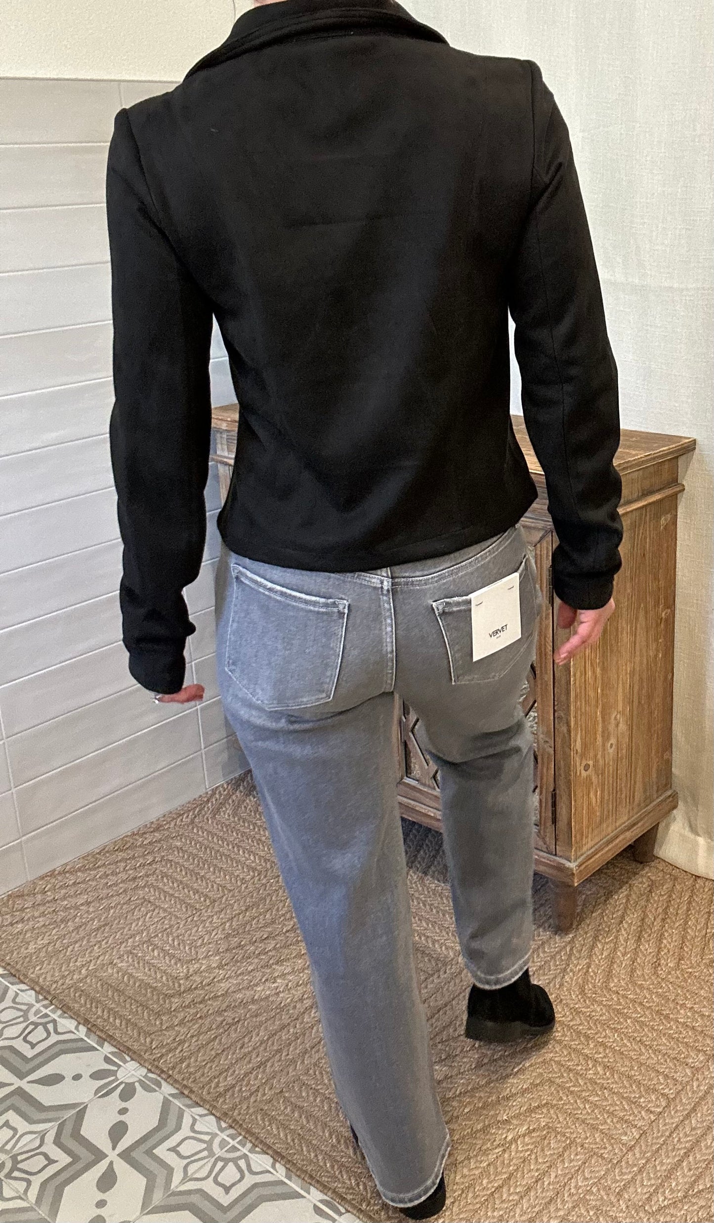 High Rise Ankle Slim Wide Leg Jeans