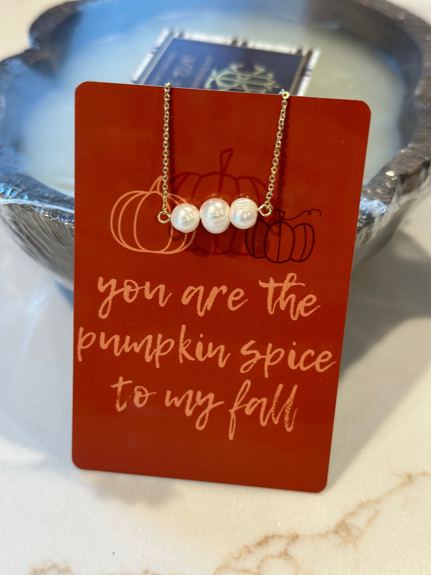 Pumpkin Spice Card/Necklace