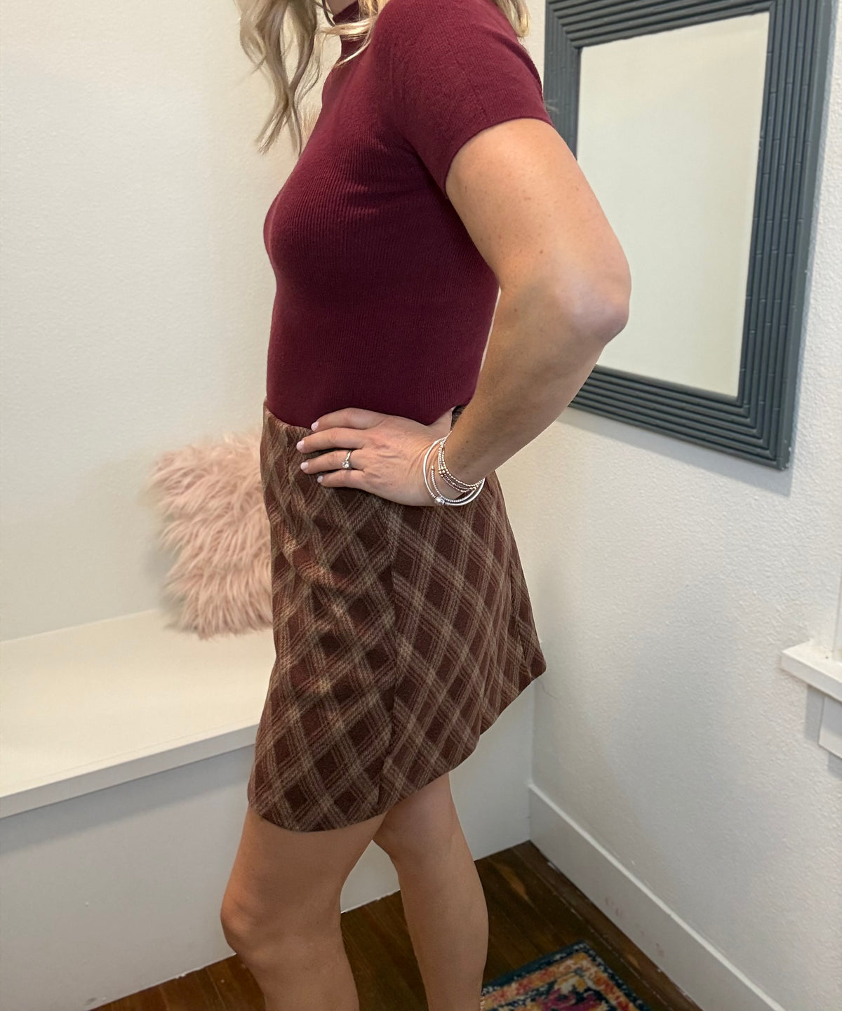 Soft Knit Sweater Top - Burgundy