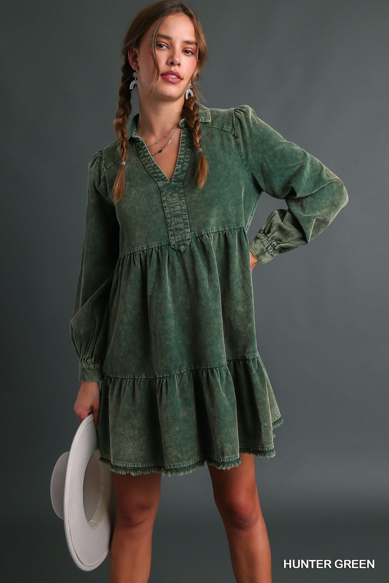 Hunter Green Corduroy Dress