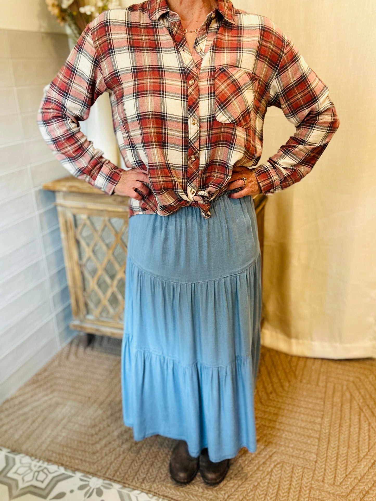Light Wash Denim Skirt