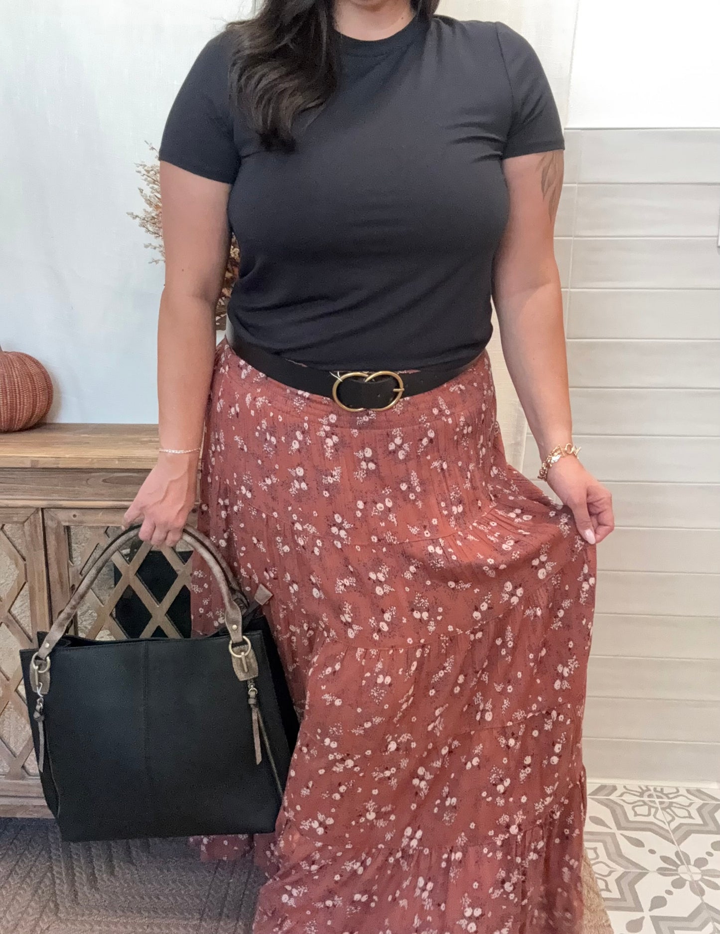 Mini Flower Maxi Skirt