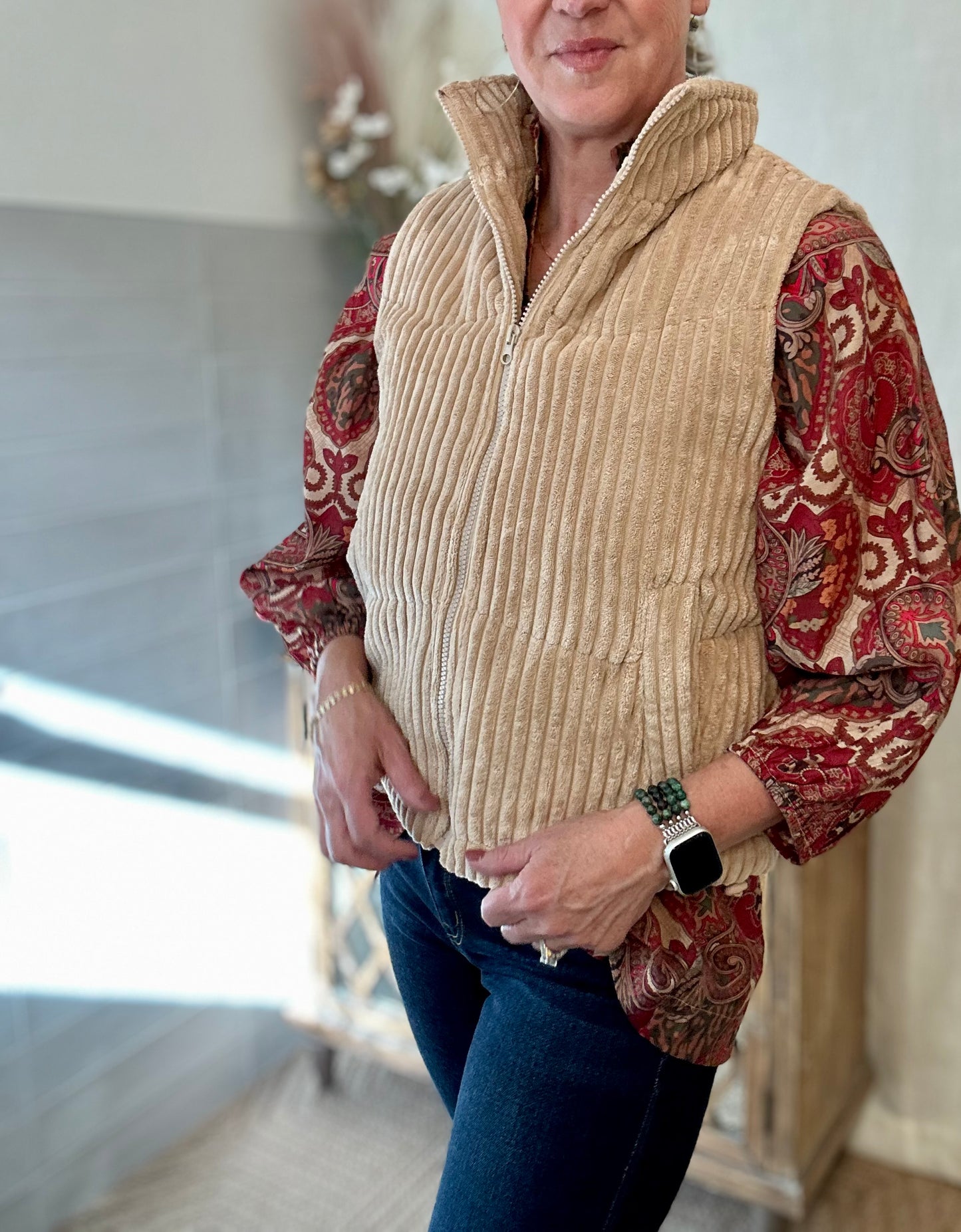 Tan Corduroy Vest