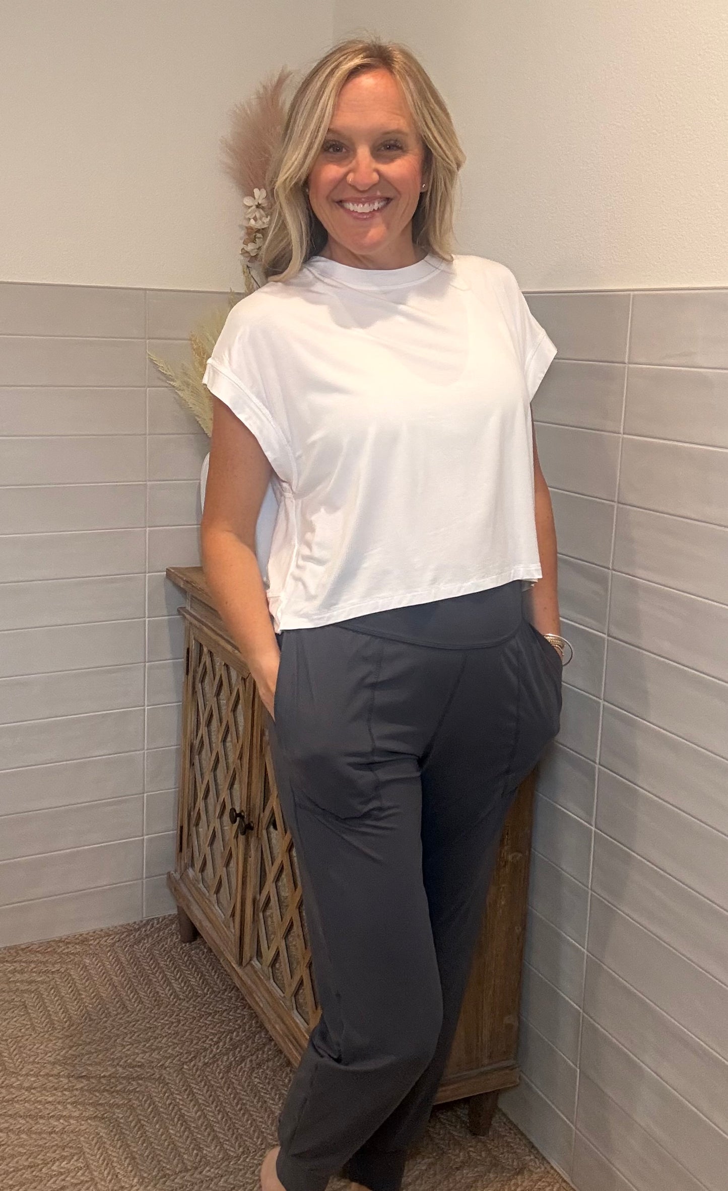 Viscose Open Back Top - White