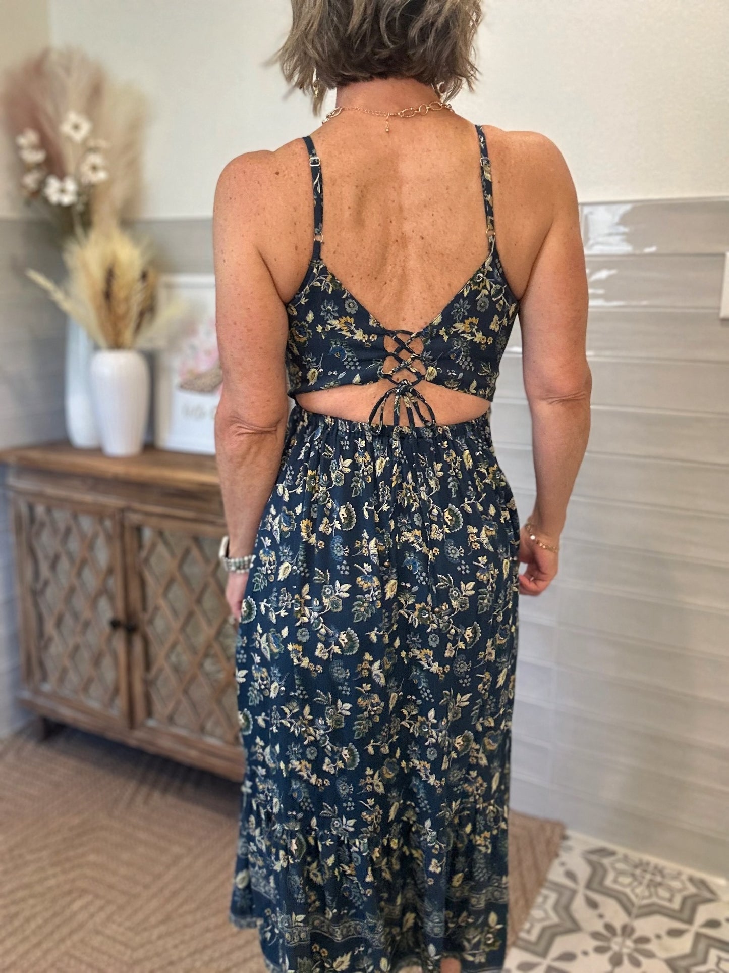 Blush Teal Midi Dress