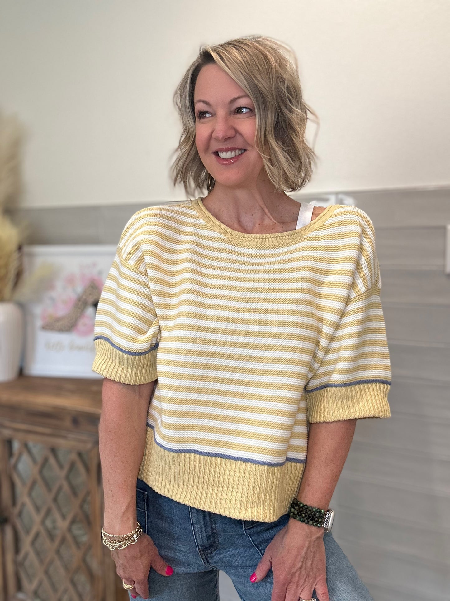 Yellow Stripe Sweater