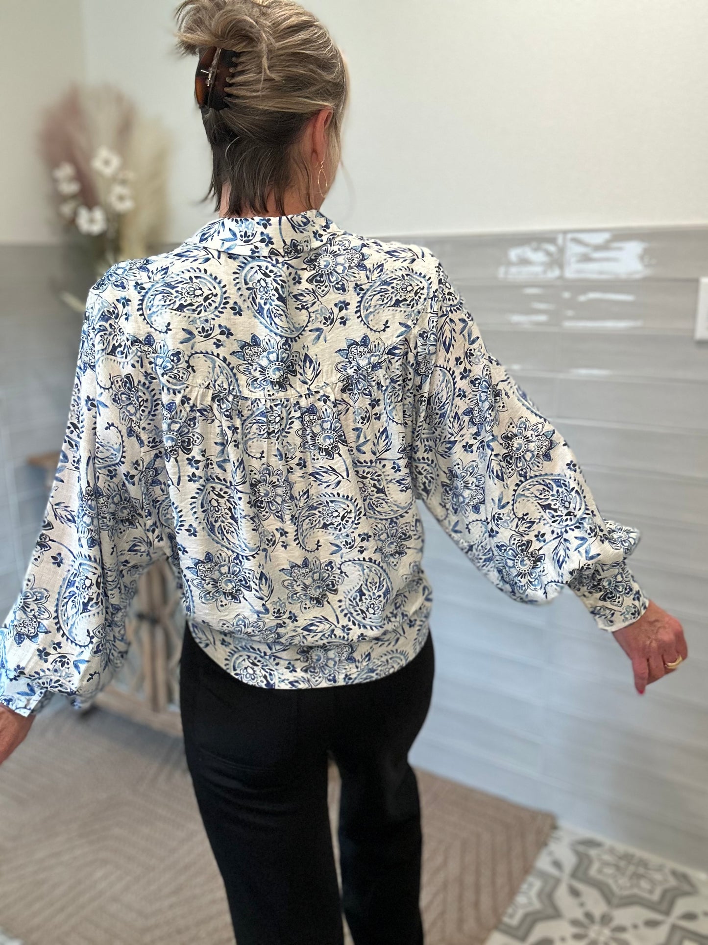 Baroque Blue Blouse