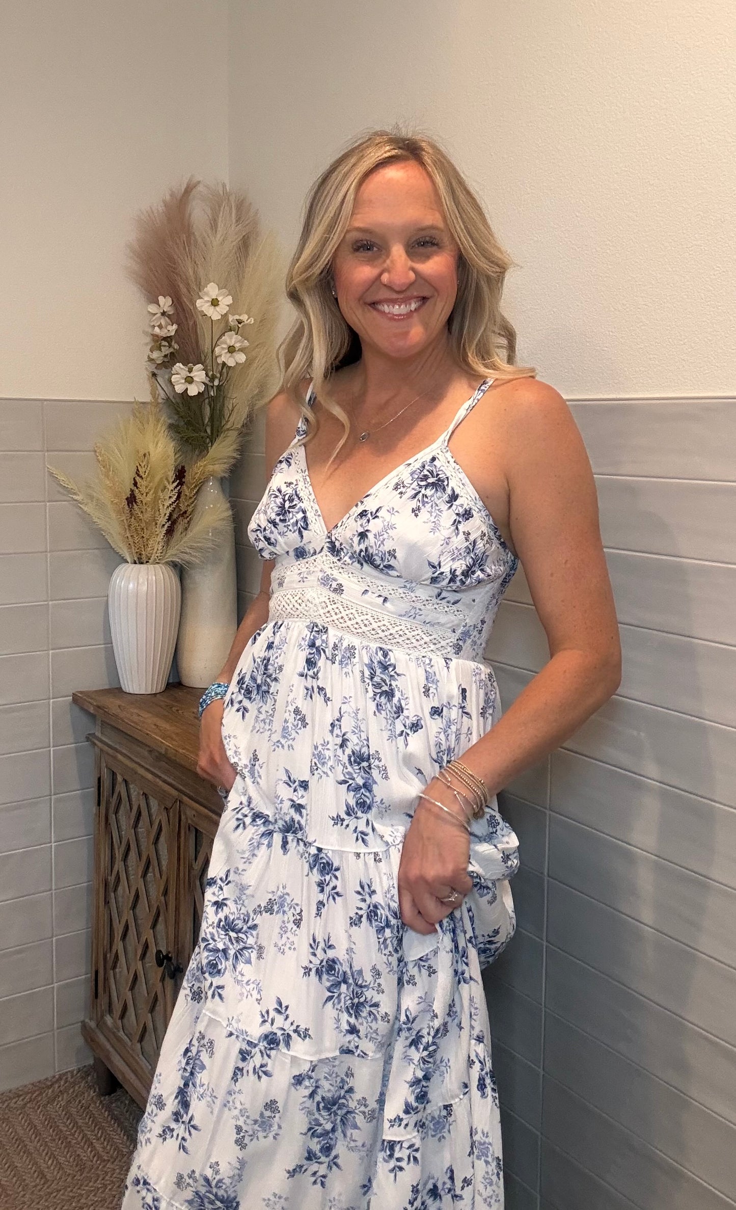 Ivory Lace Maxi Dress