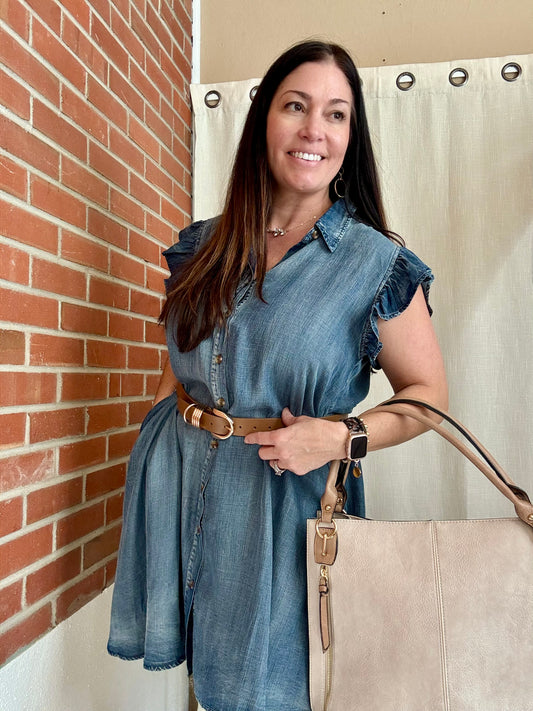 Chambray Flow Dress