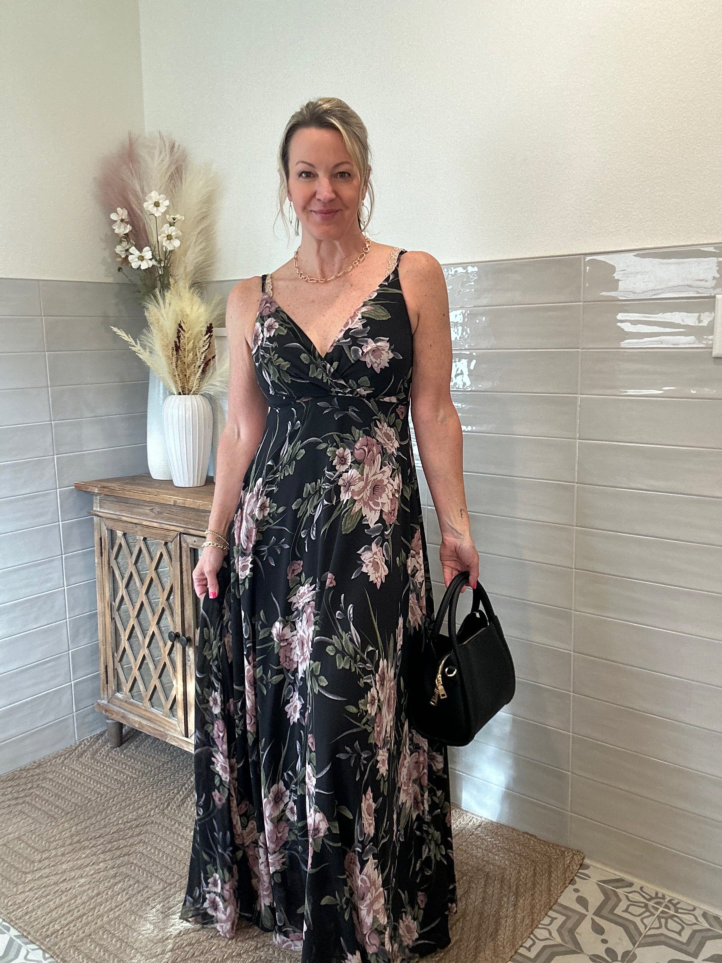 Black Floral Maxi Dress