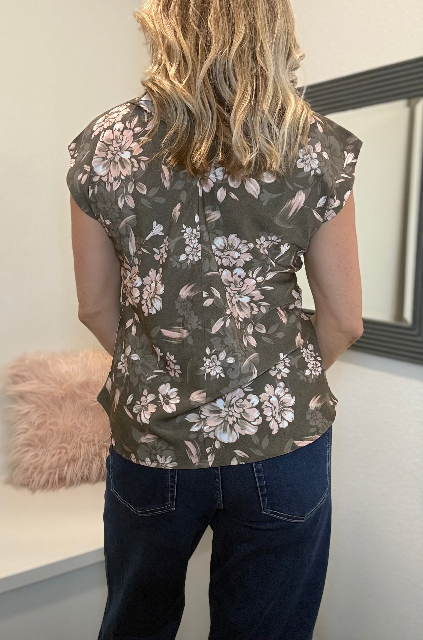 Olive Combo Blouse