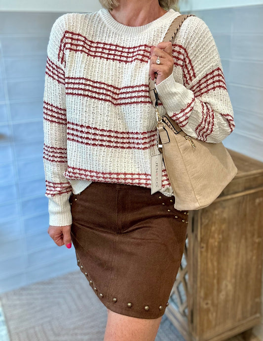 Brown Suede Mini Skirt