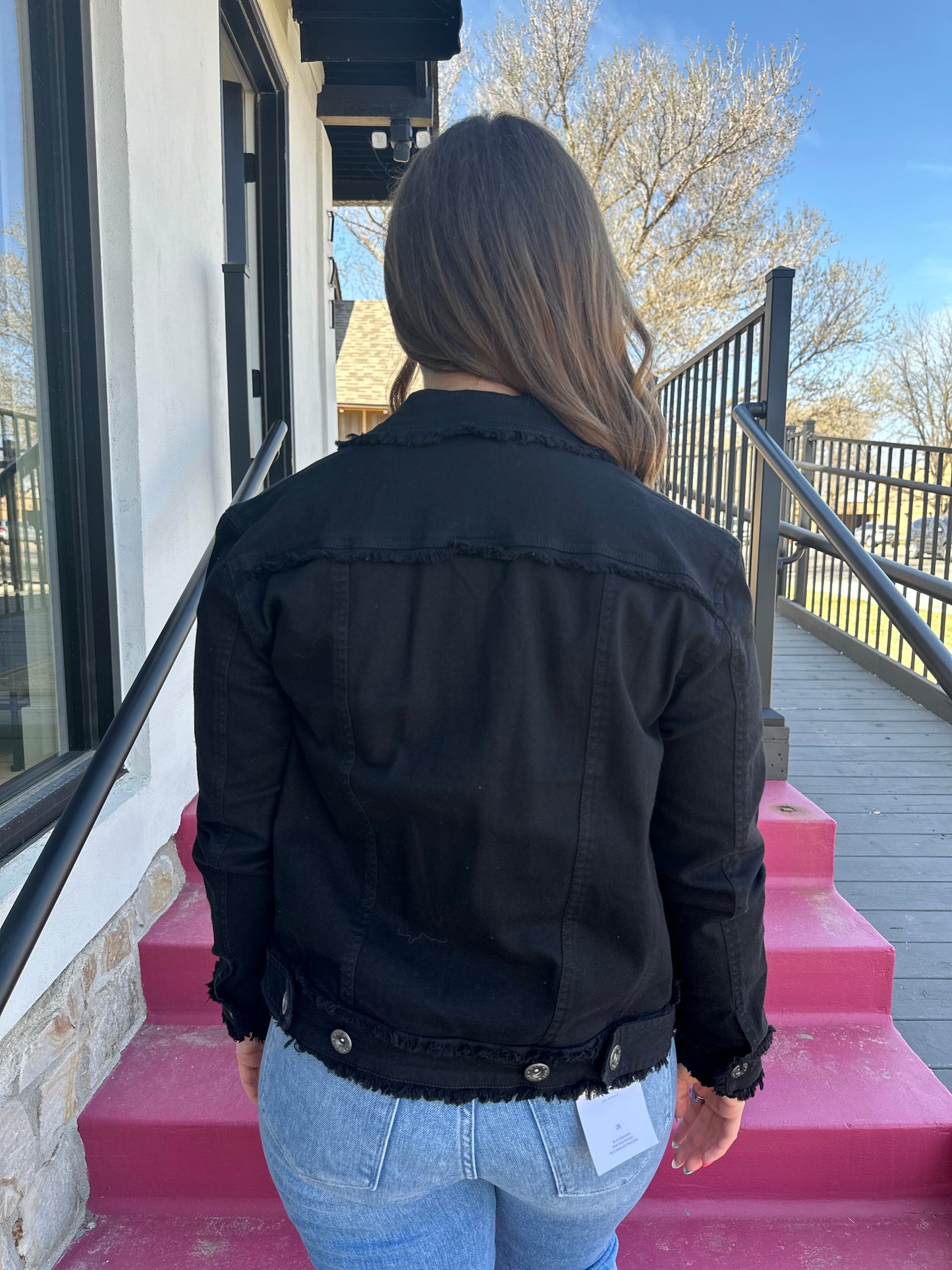 Fringe Jean Jacket - Black
