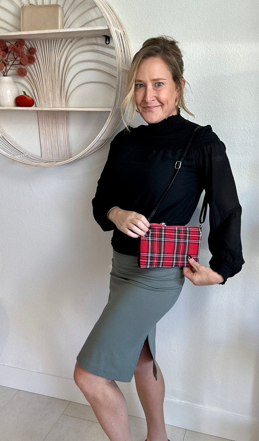 Riley Plaid Crossbody/Wristlet