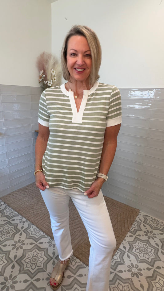 Striped Sage Top