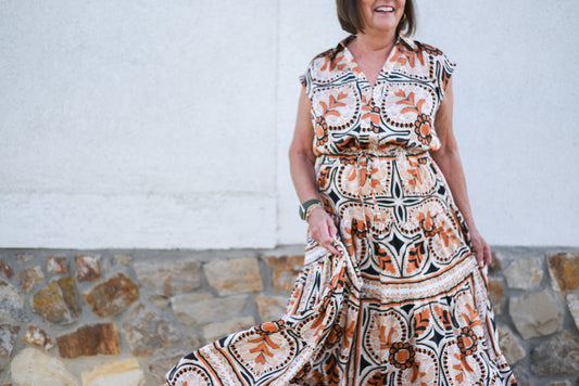 Black Rust Maxi Dress