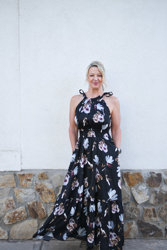 Floral Halter Neck Dress