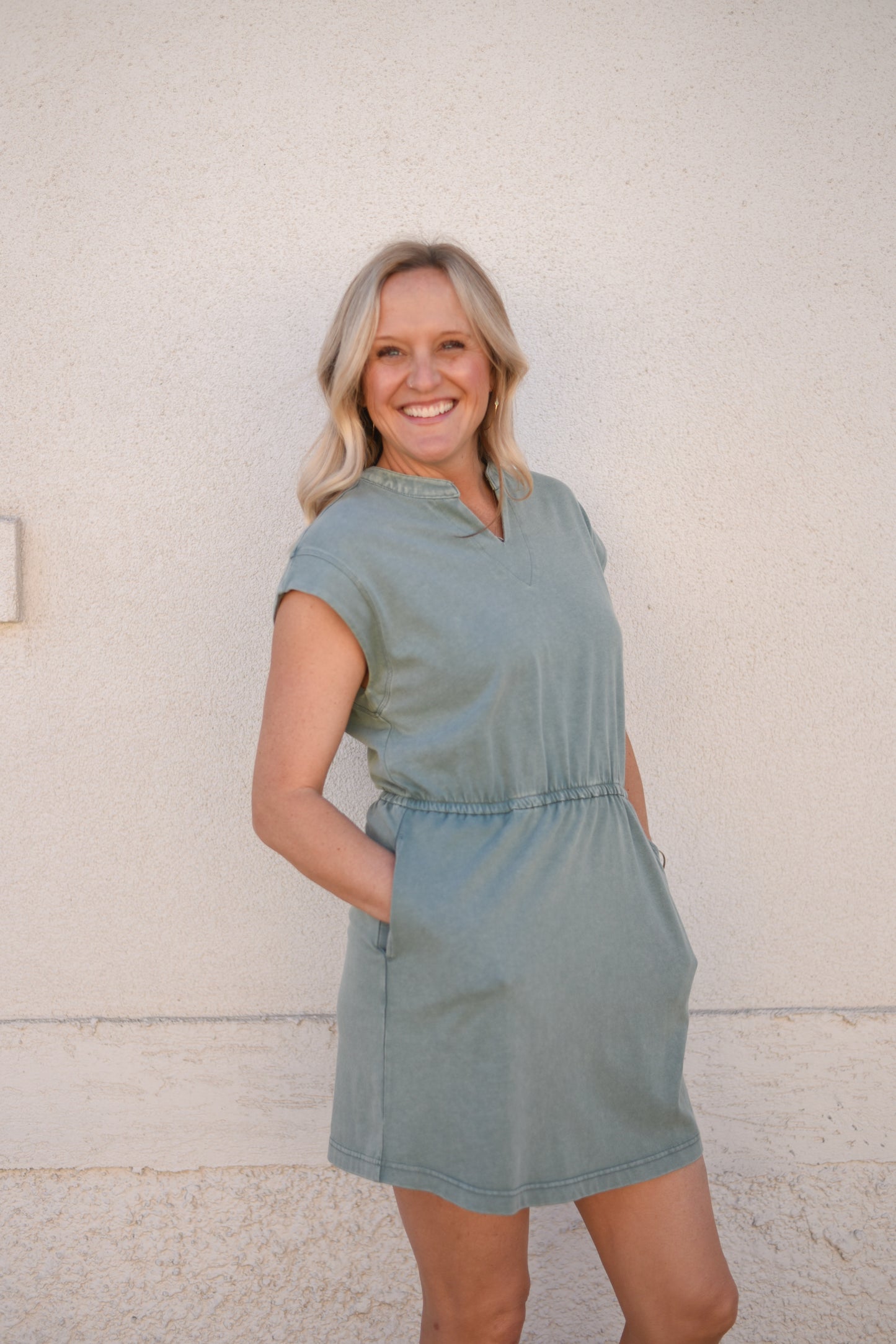 Mineral Washed Mini Dress