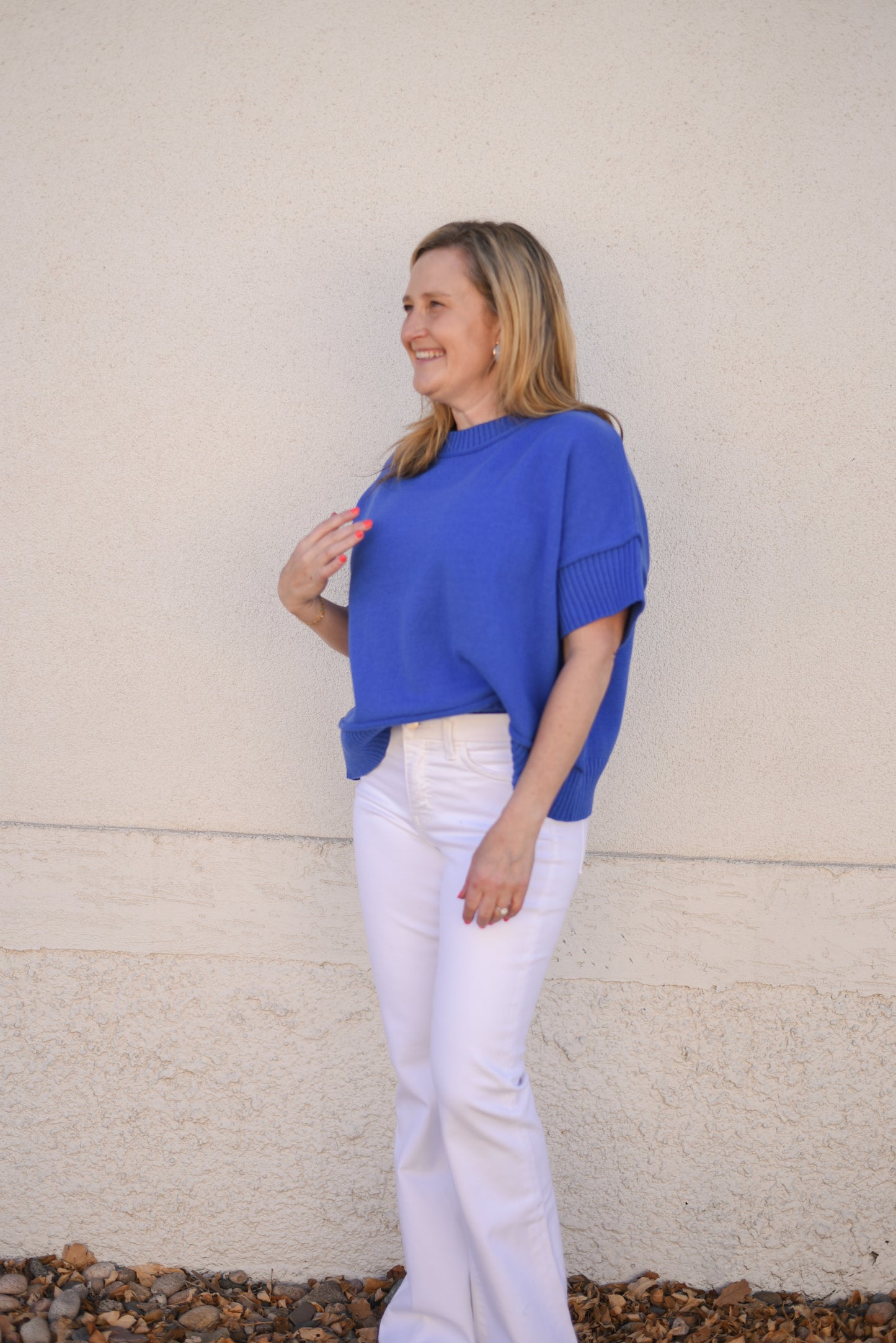 Drop Sleeve Sweater - Cobalt