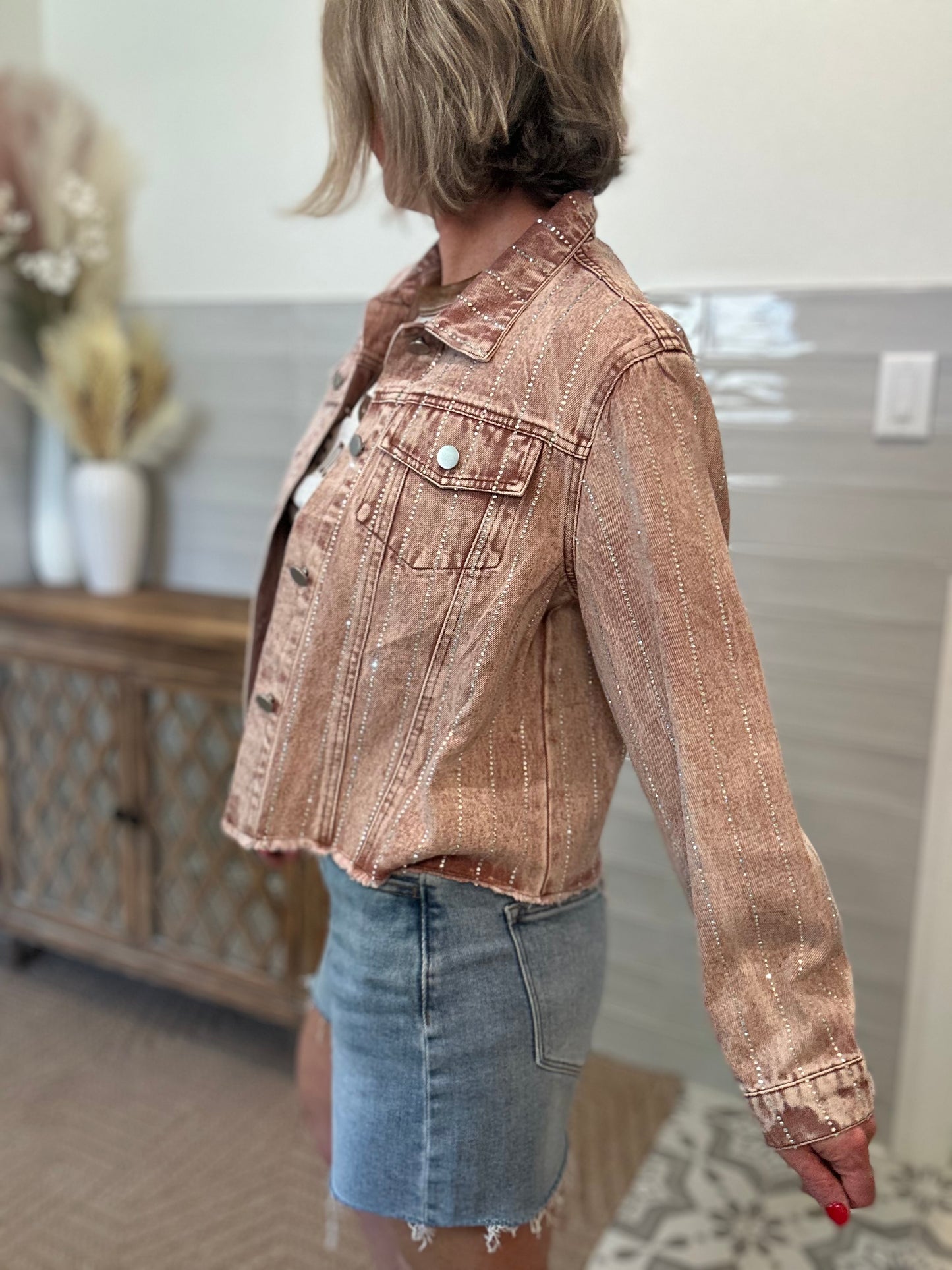 Raspberry Sparkle Denim Jacket