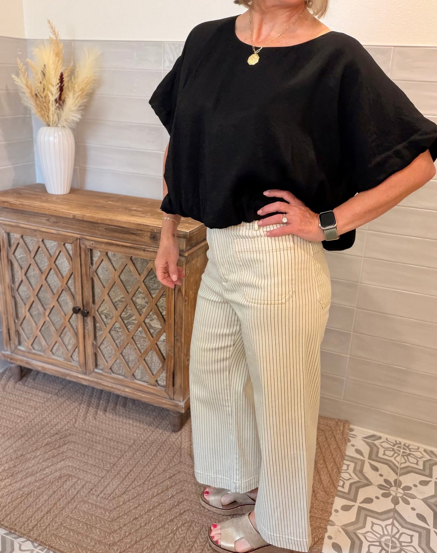 Striped Straight Leg Pants