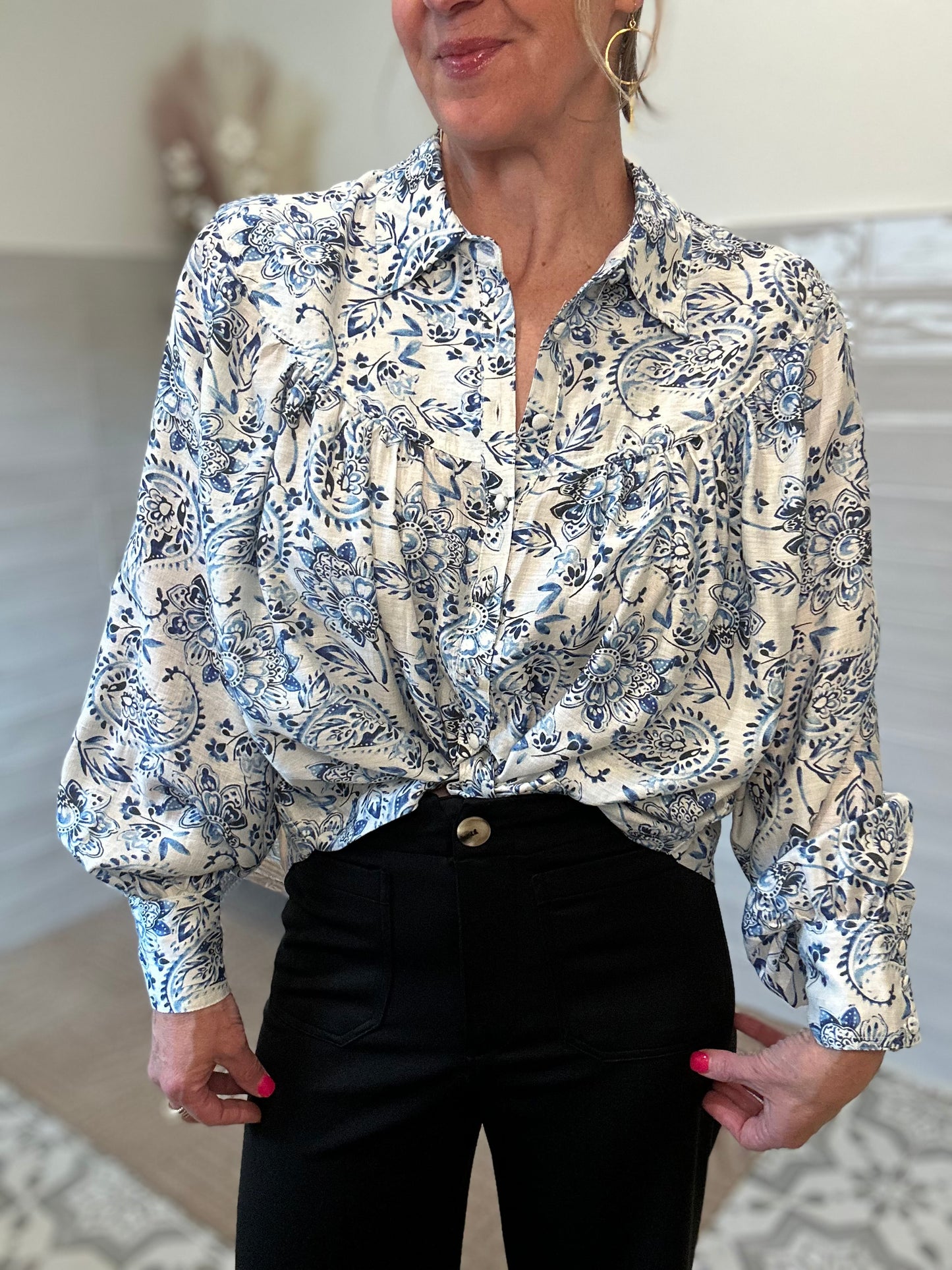 Baroque Blue Blouse