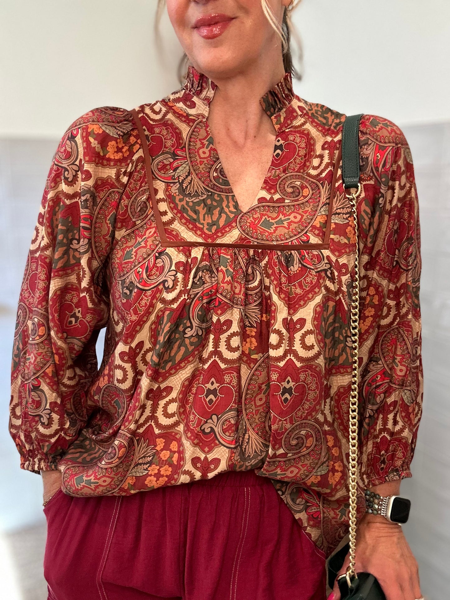 Red Mix Blouse