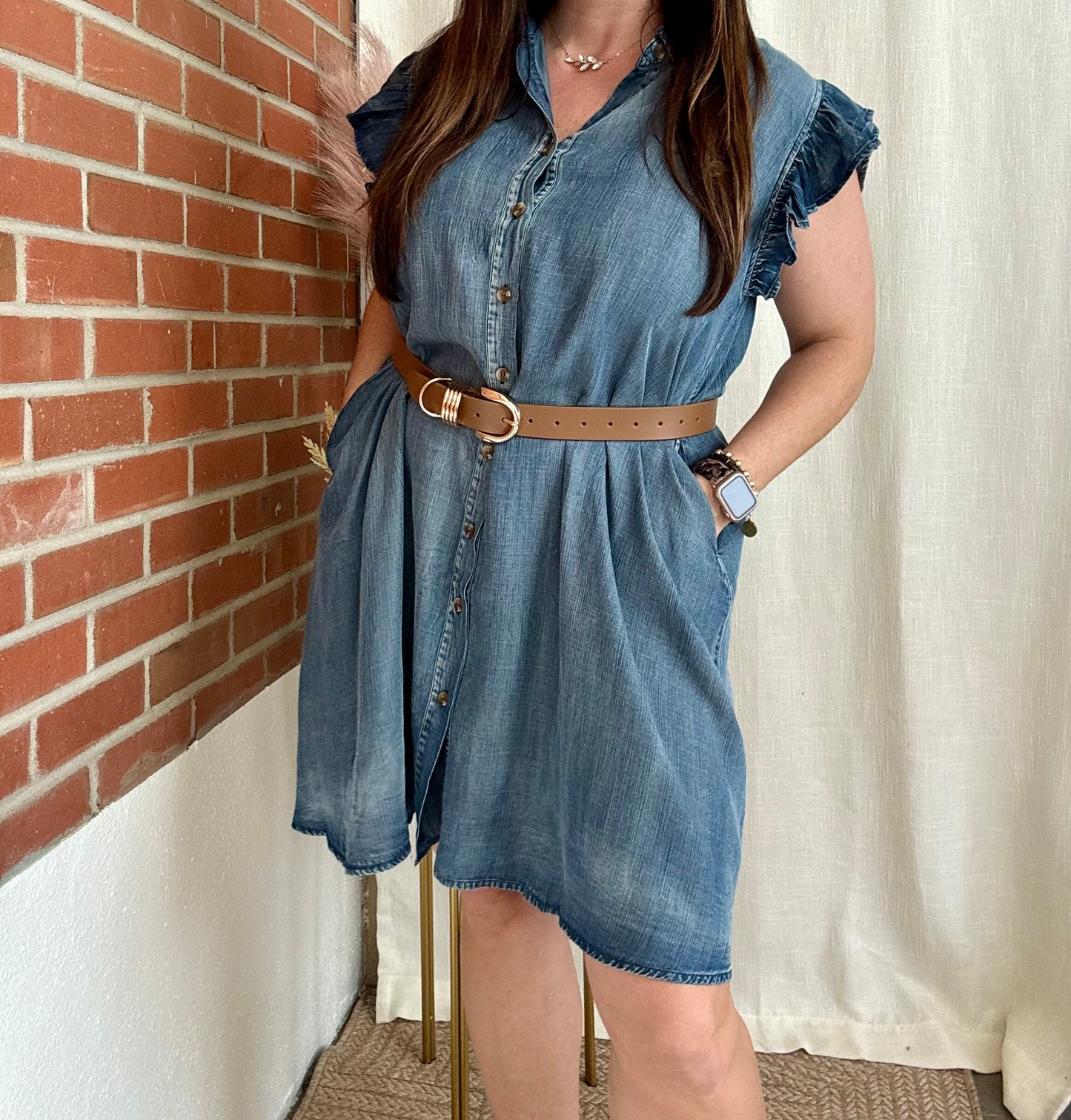 Chambray Flow Dress