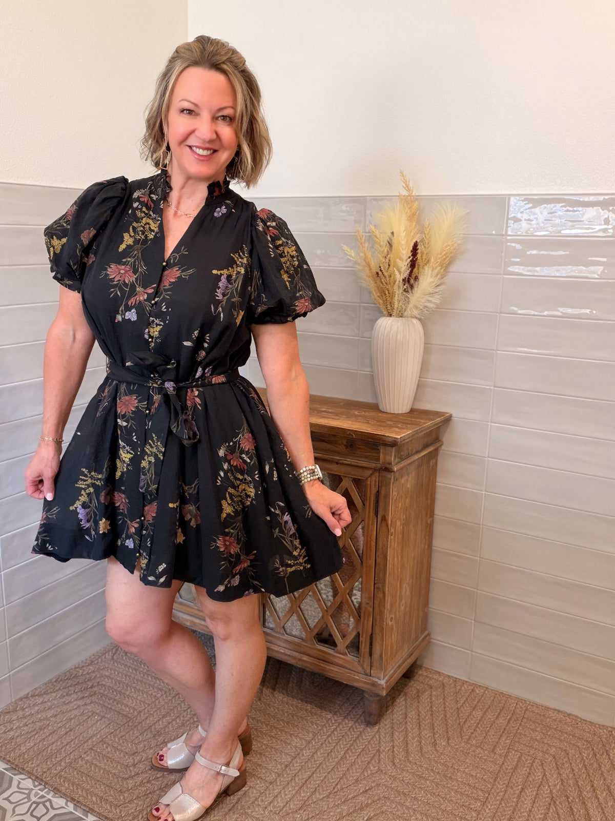 Midnight Floral Mini Dress