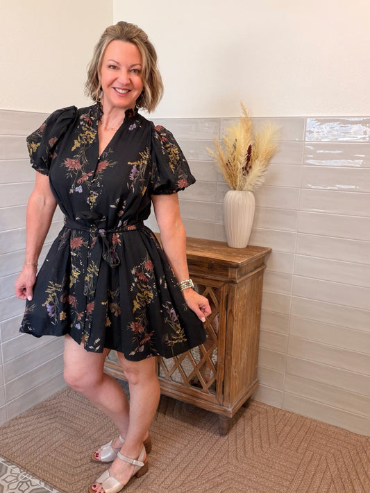 Midnight Floral Mini Dress