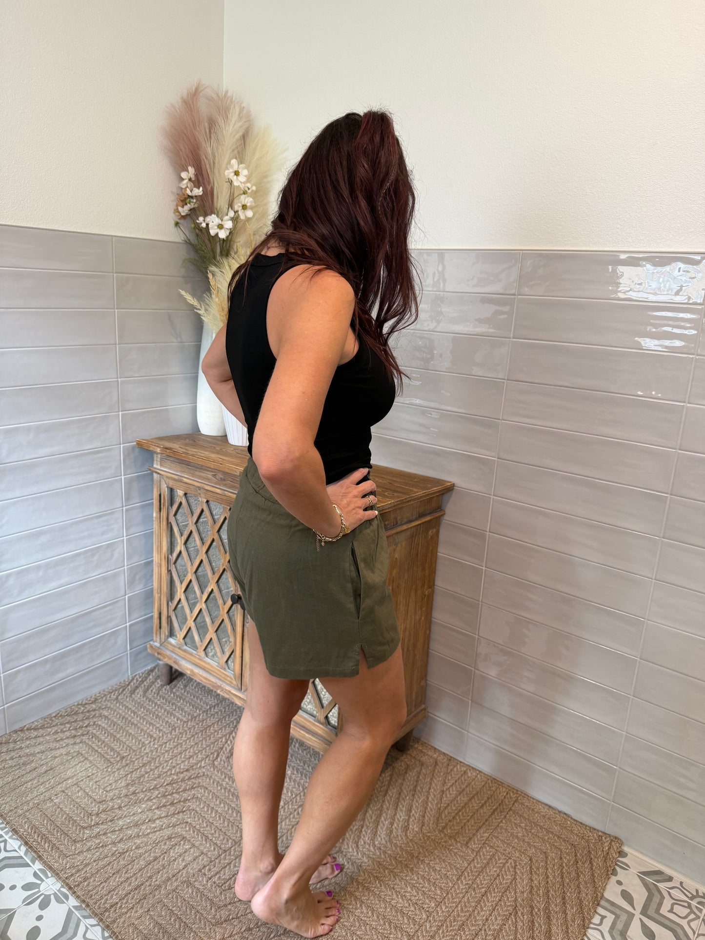 Casual Stretch Shorts - Olive